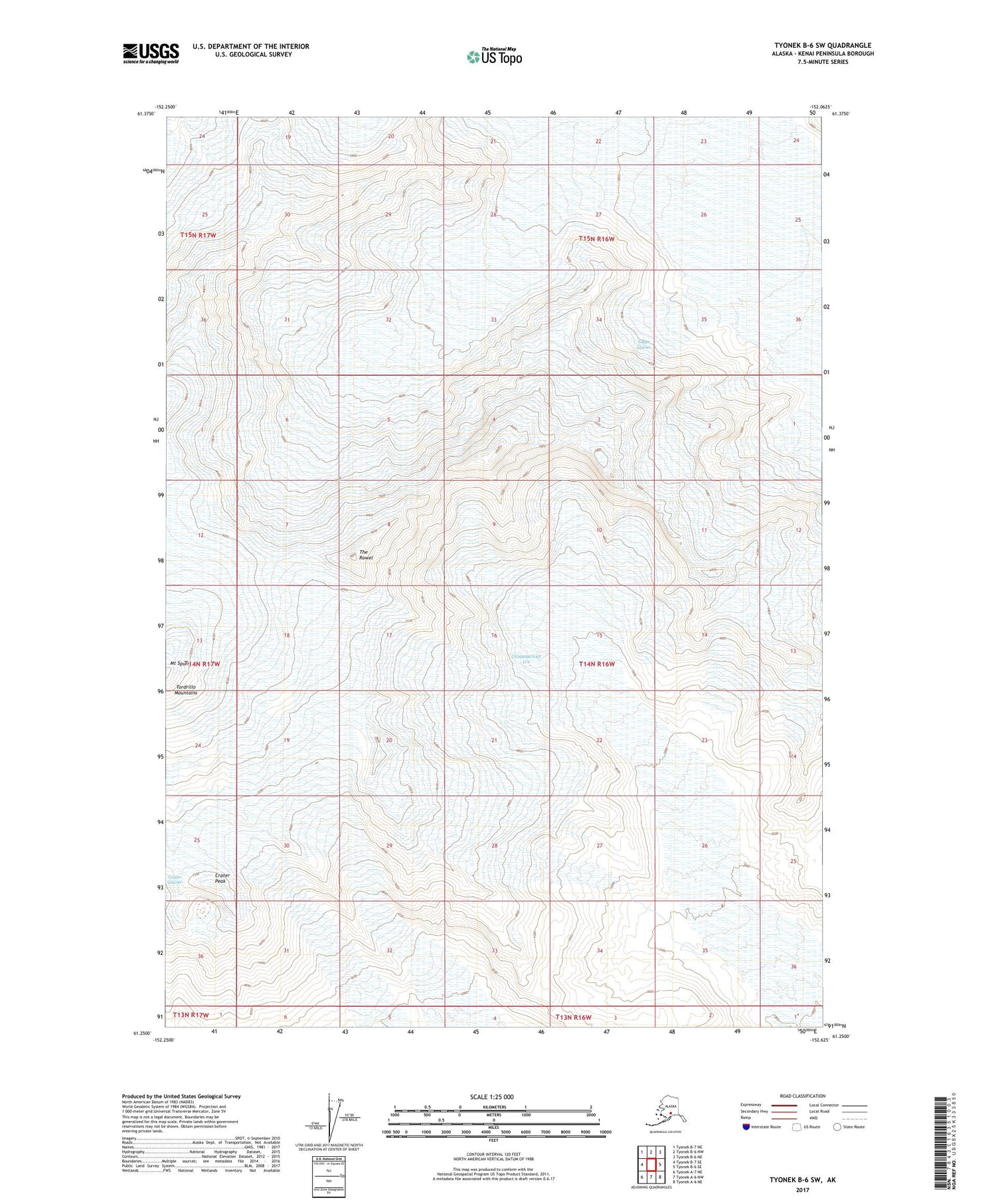 Tyonek B-6 SW Alaska US Topo Map Image