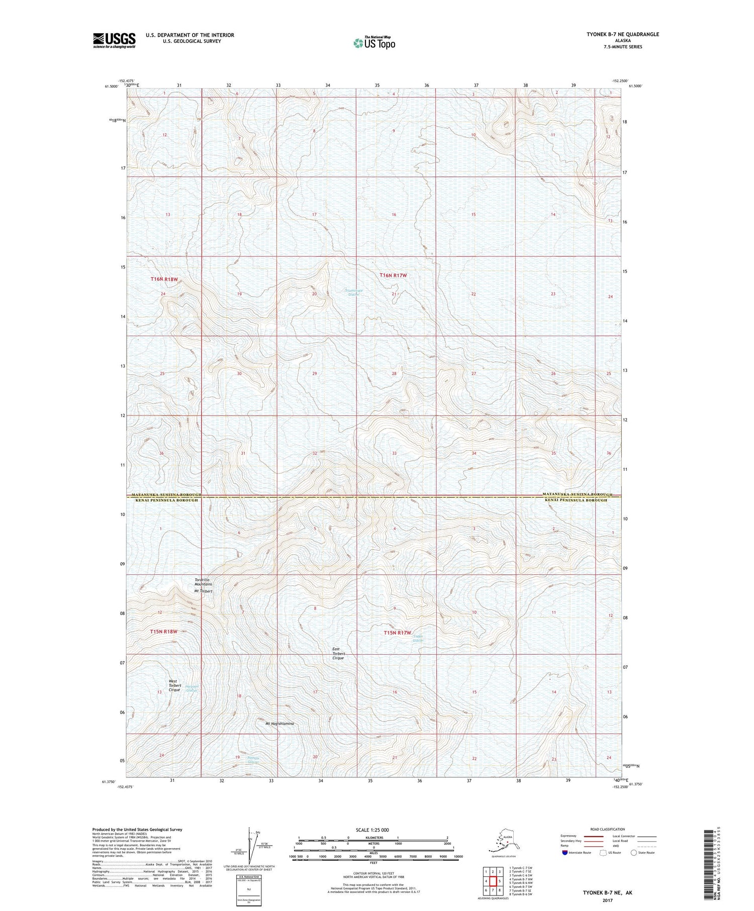 Tyonek B-7 NE Alaska US Topo Map Image