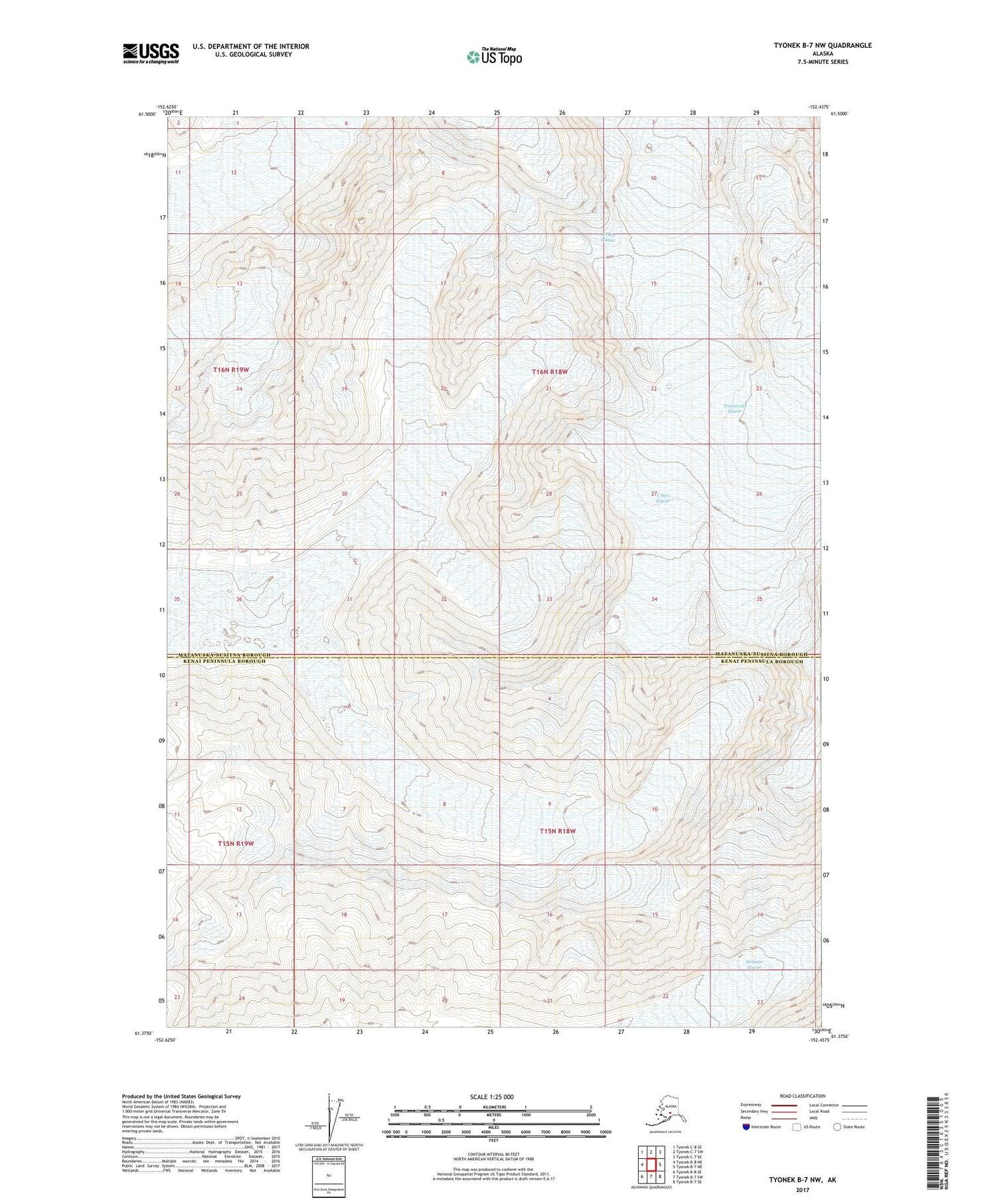 Tyonek B-7 NW Alaska US Topo Map Image