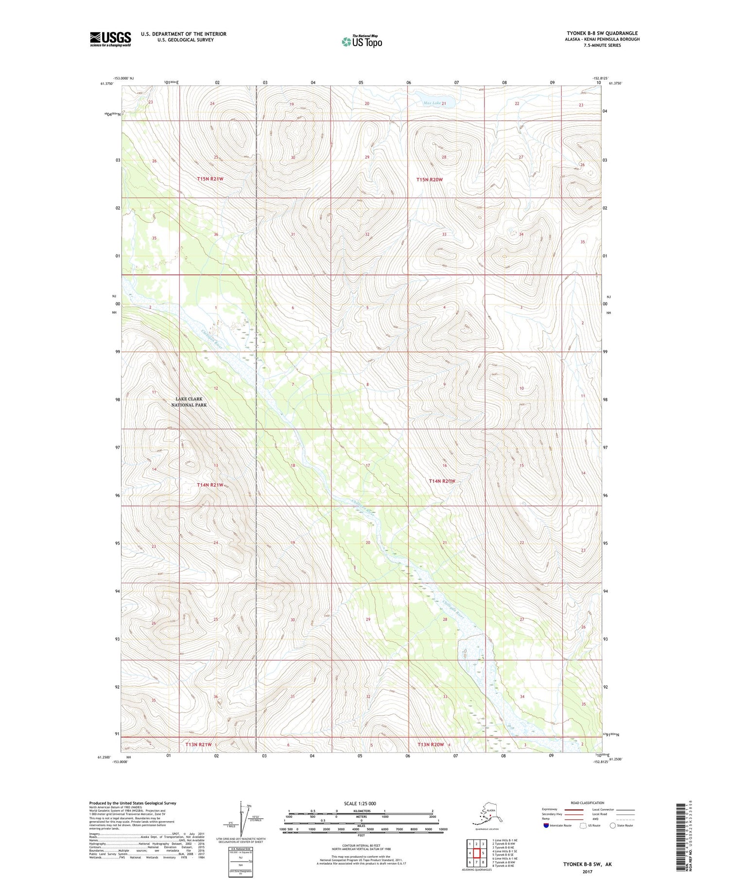 Tyonek B-8 SW Alaska US Topo Map Image