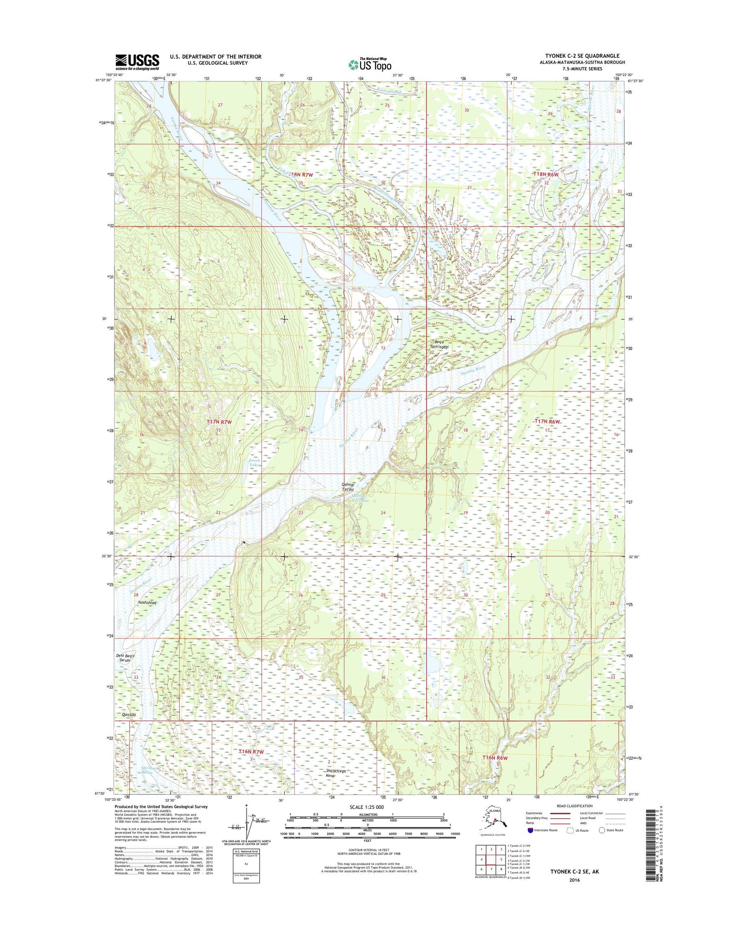 Tyonek C-2 SE Alaska US Topo Map Image