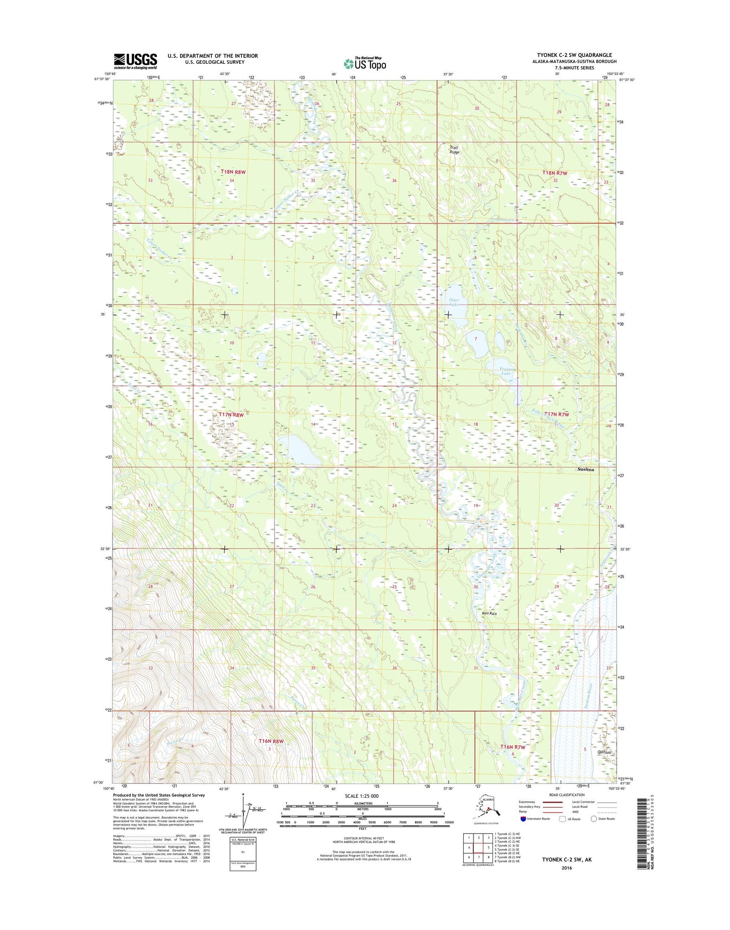 Tyonek C-2 SW Alaska US Topo Map Image