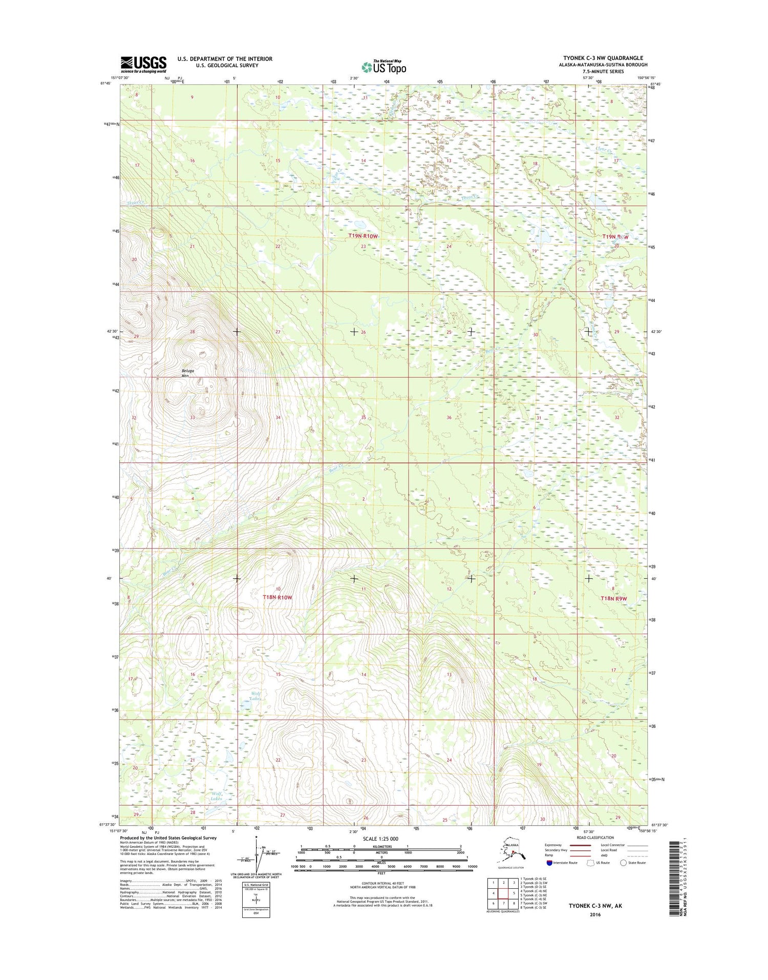 Tyonek C-3 NW Alaska US Topo Map Image
