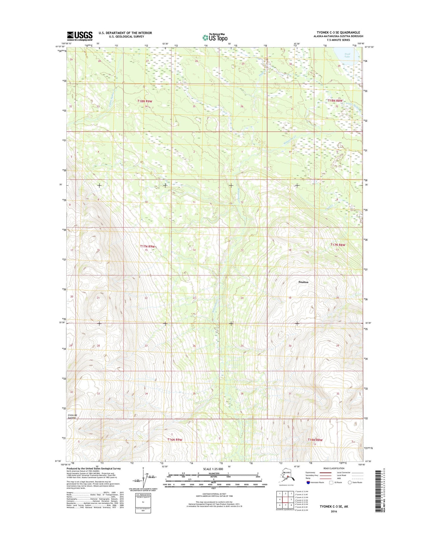 Tyonek C-3 SE Alaska US Topo Map Image