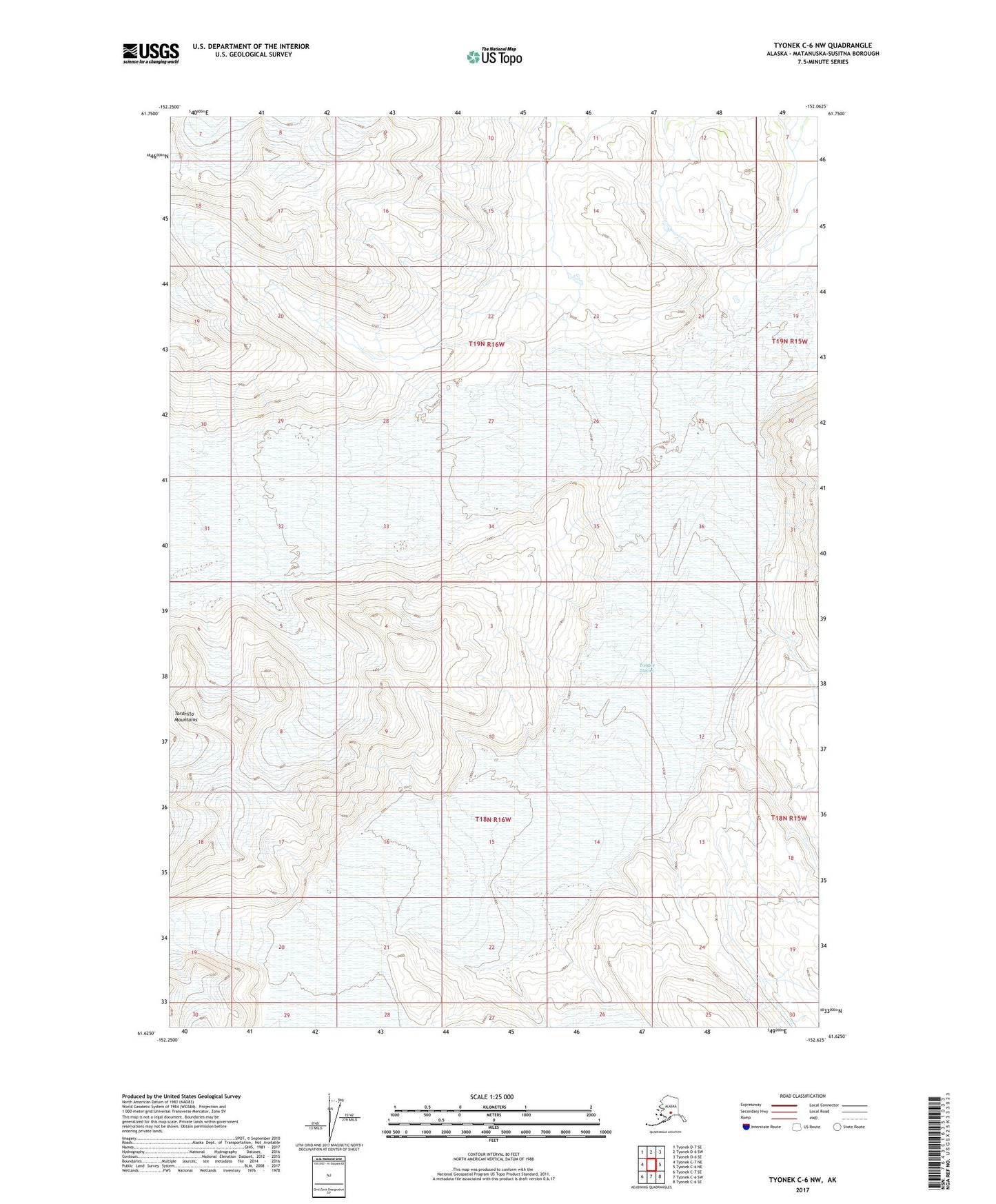 Tyonek C-6 NW Alaska US Topo Map Image