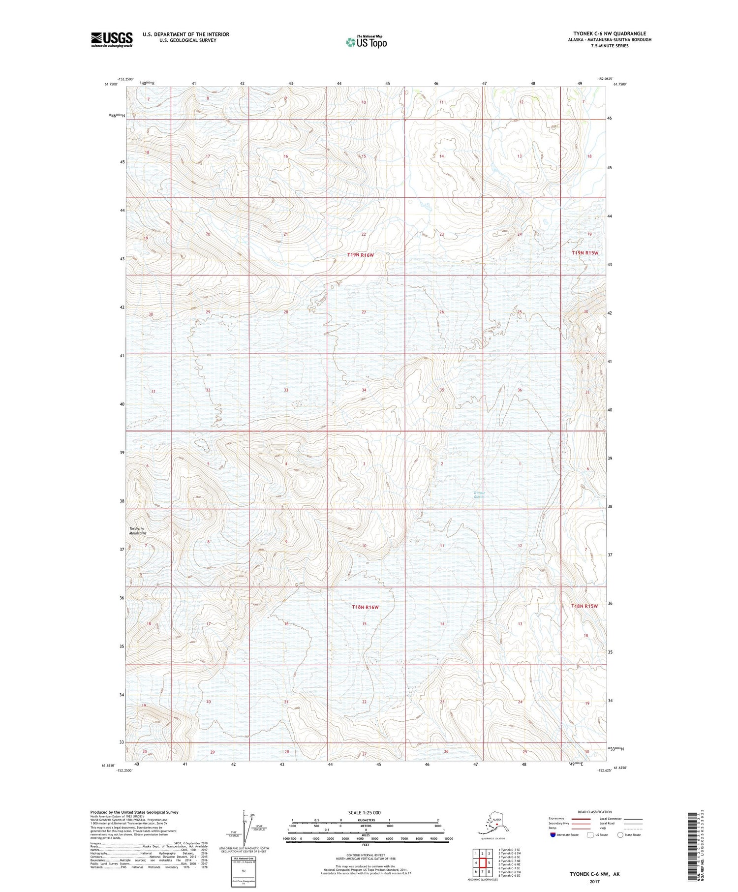 Tyonek C-6 NW Alaska US Topo Map Image
