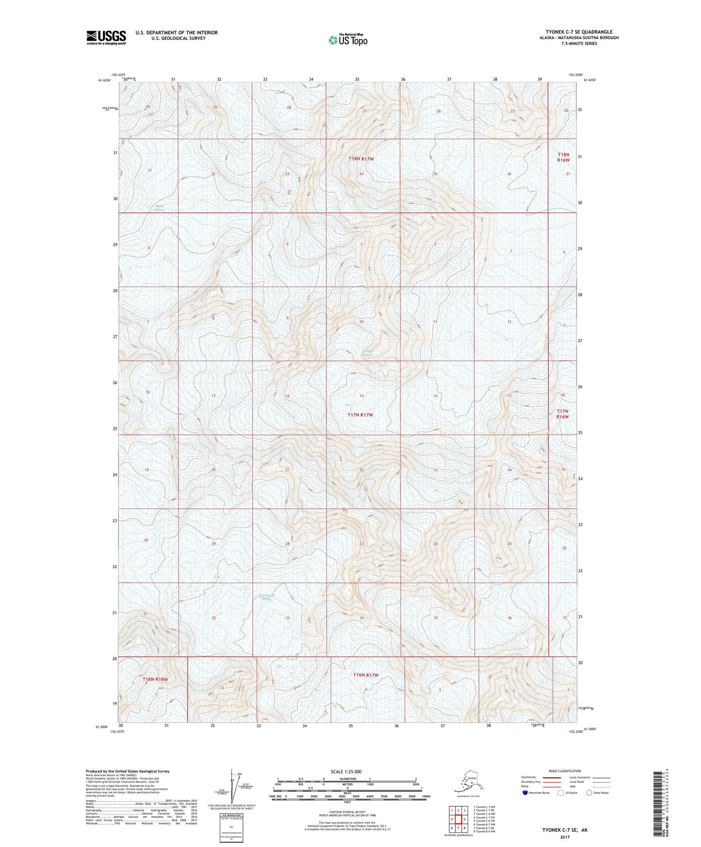 Tyonek C-7 SE Alaska US Topo Map Image