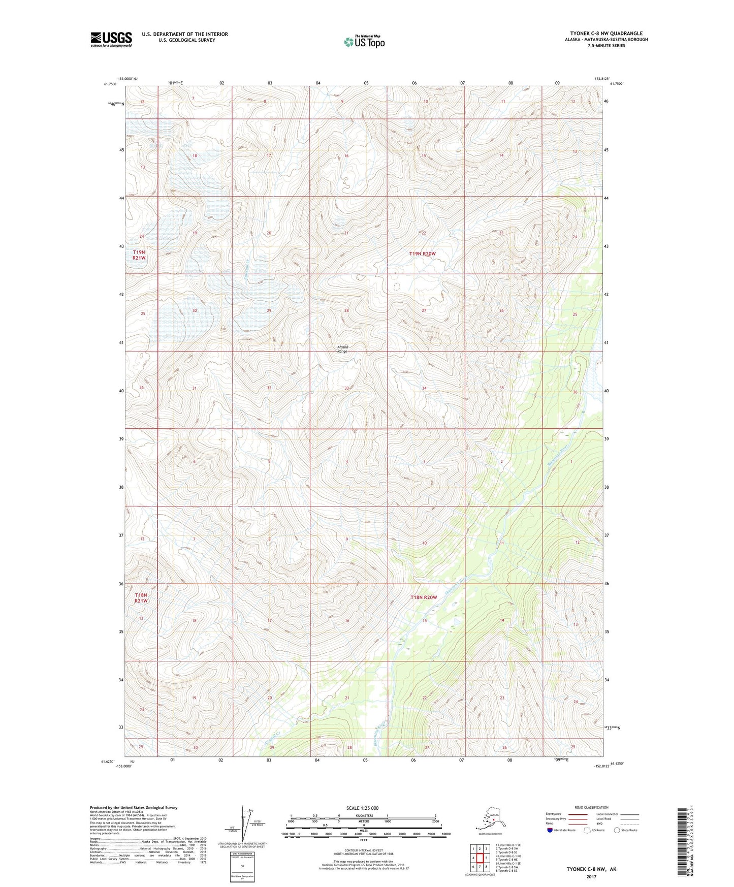 Tyonek C-8 NW Alaska US Topo Map Image