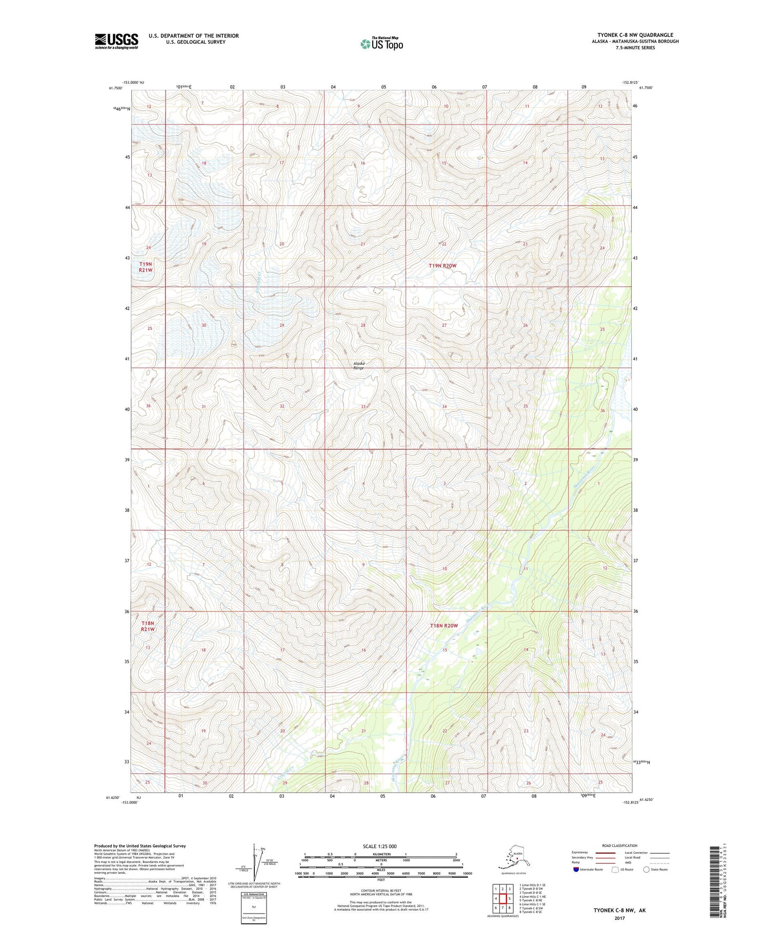 Tyonek C-8 NW Alaska US Topo Map Image