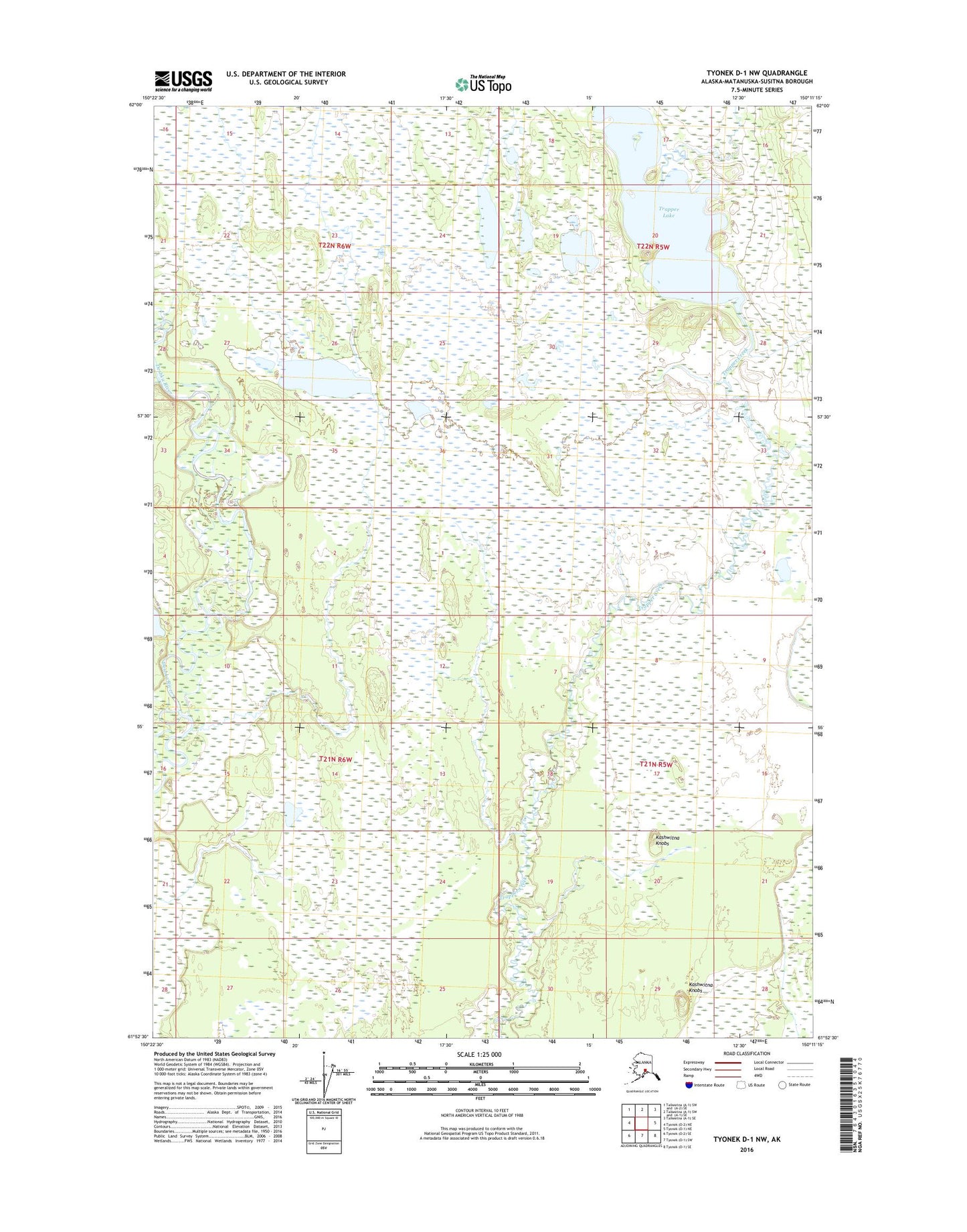 Tyonek D-1 NW Alaska US Topo Map Image