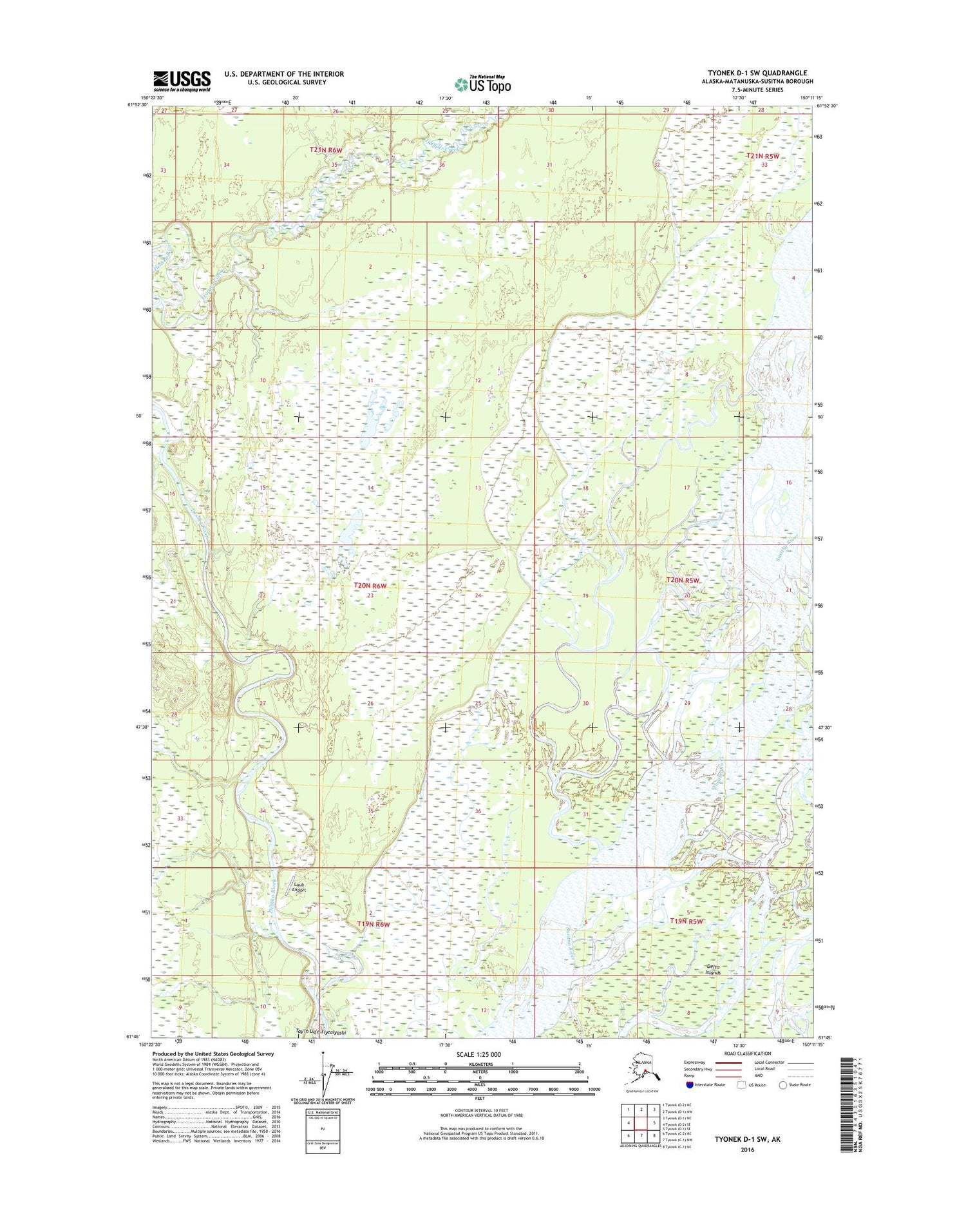 Tyonek D-1 SW Alaska US Topo Map Image