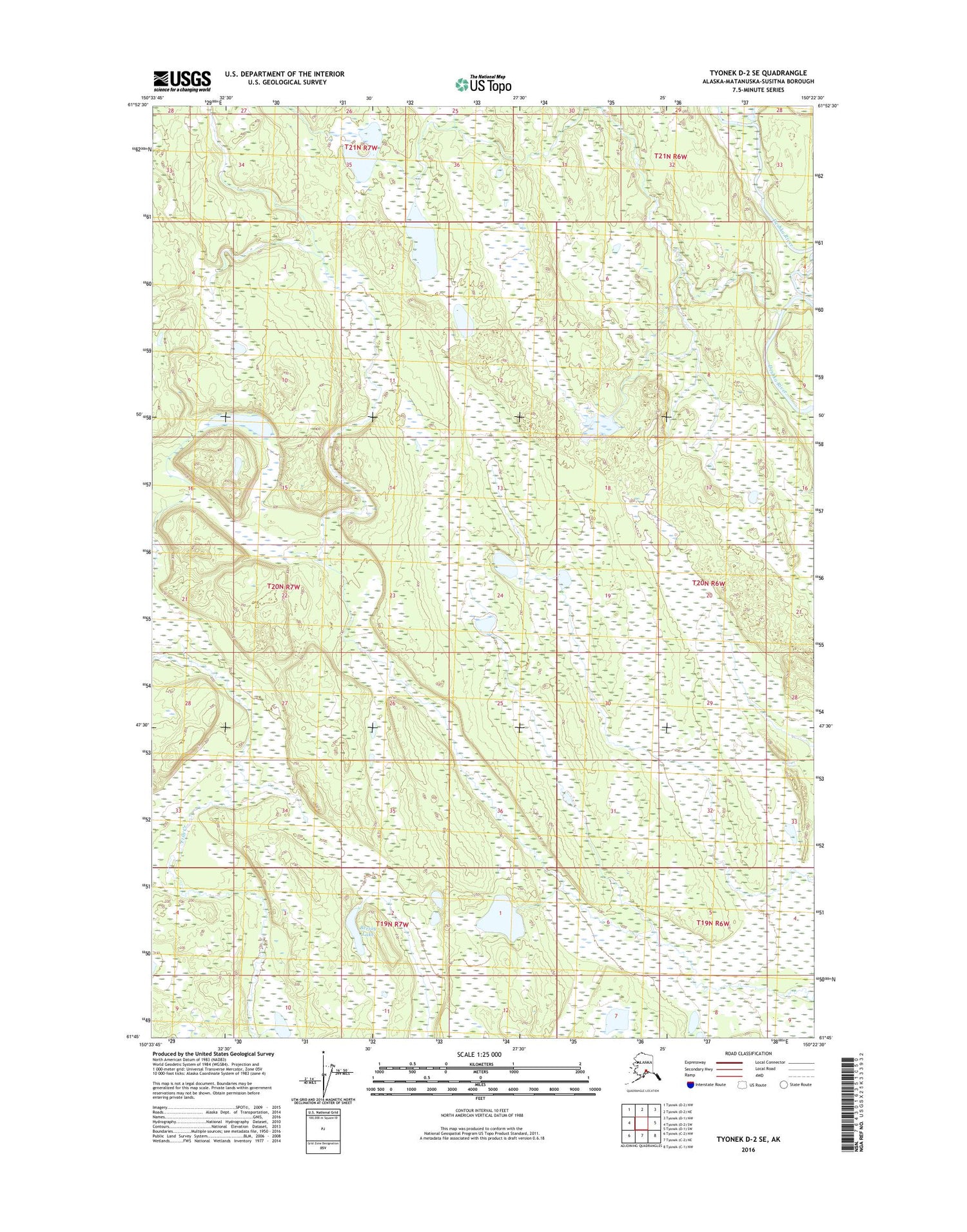Tyonek D-2 SE Alaska US Topo Map Image