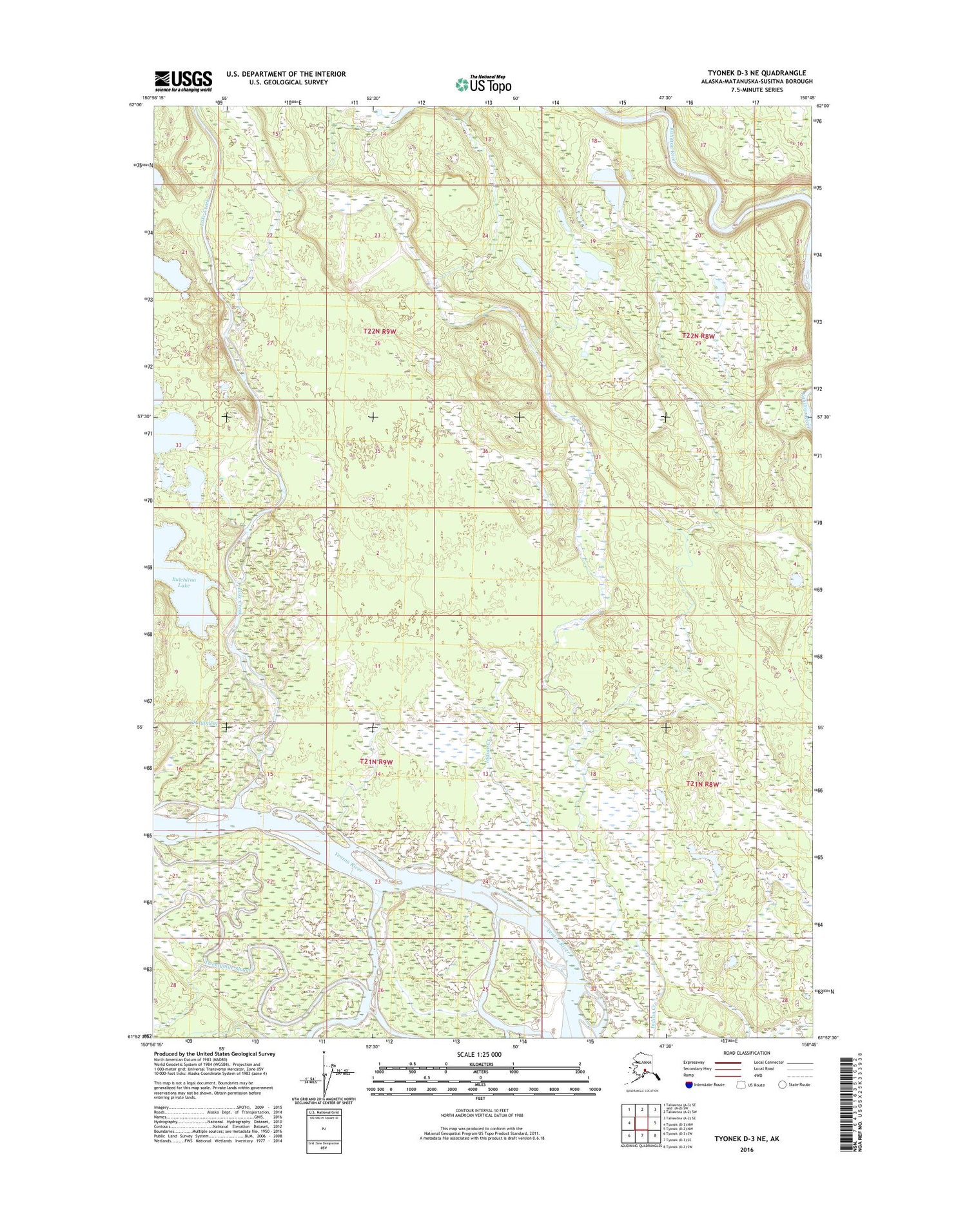 Tyonek D-3 NE Alaska US Topo Map Image