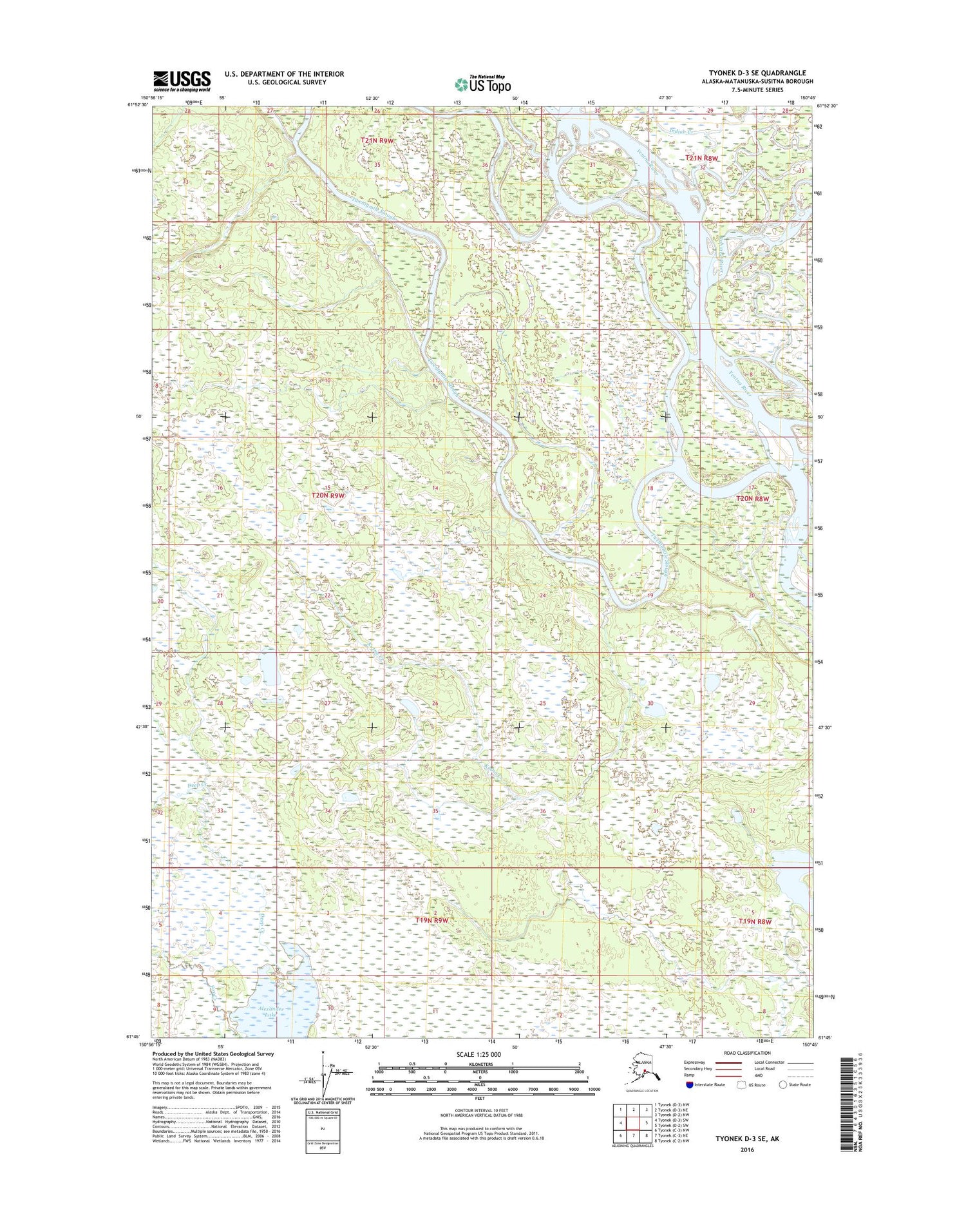 Tyonek D-3 SE Alaska US Topo Map Image