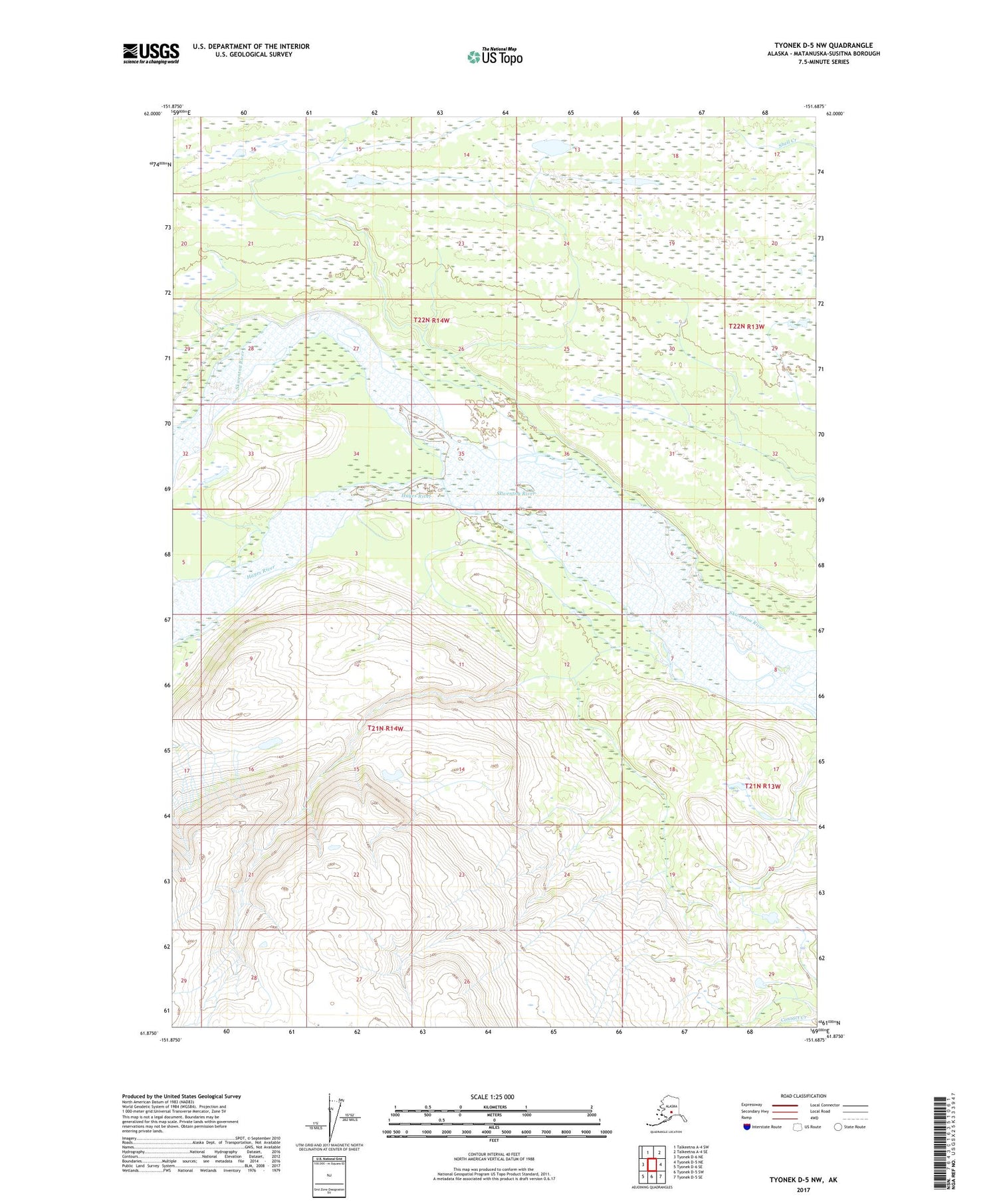 Tyonek D-5 NW Alaska US Topo Map Image