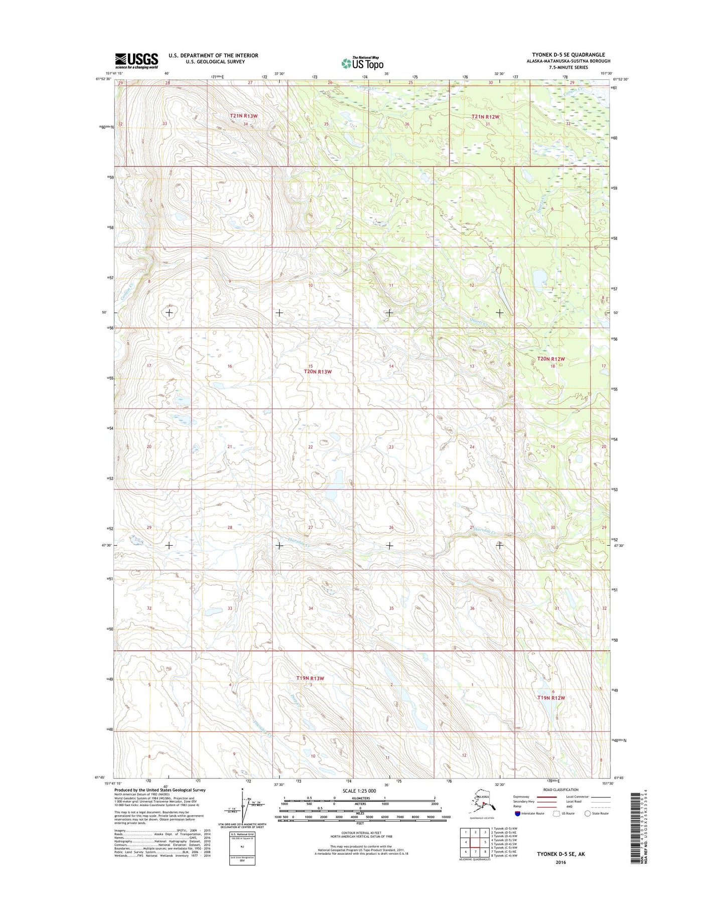 Tyonek D-5 SE Alaska US Topo Map Image