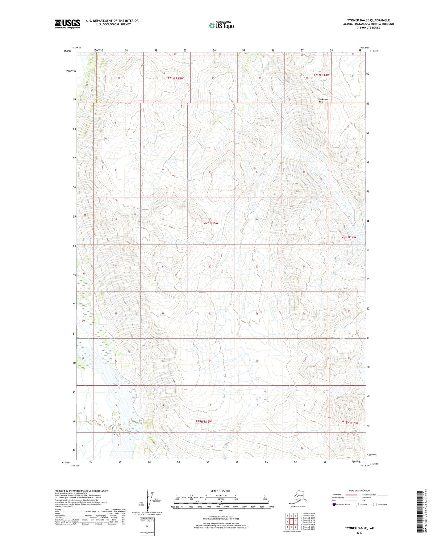 Tyonek D-6 SE Alaska US Topo Map Image
