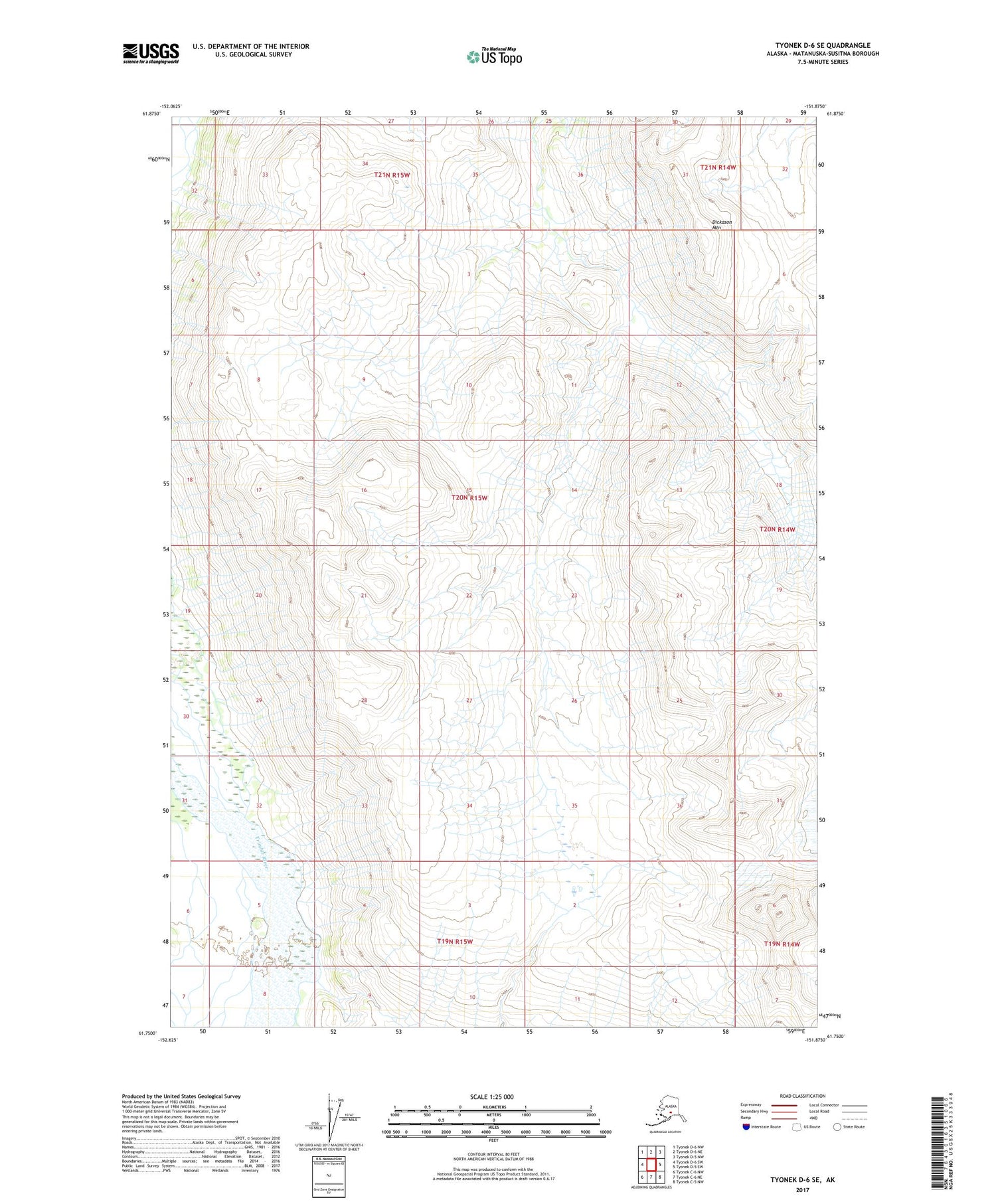 Tyonek D-6 SE Alaska US Topo Map Image