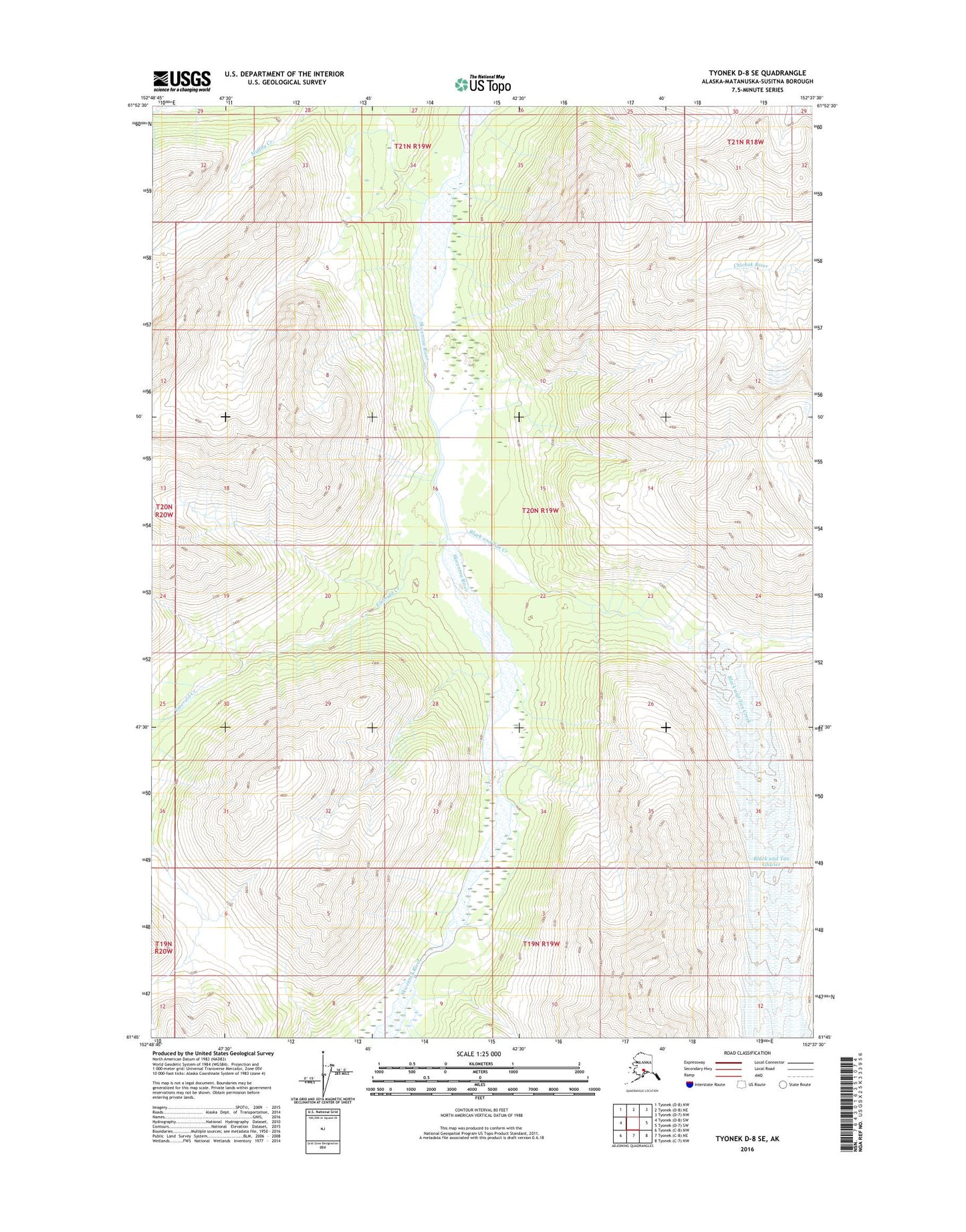 Tyonek D-8 SE Alaska US Topo Map Image