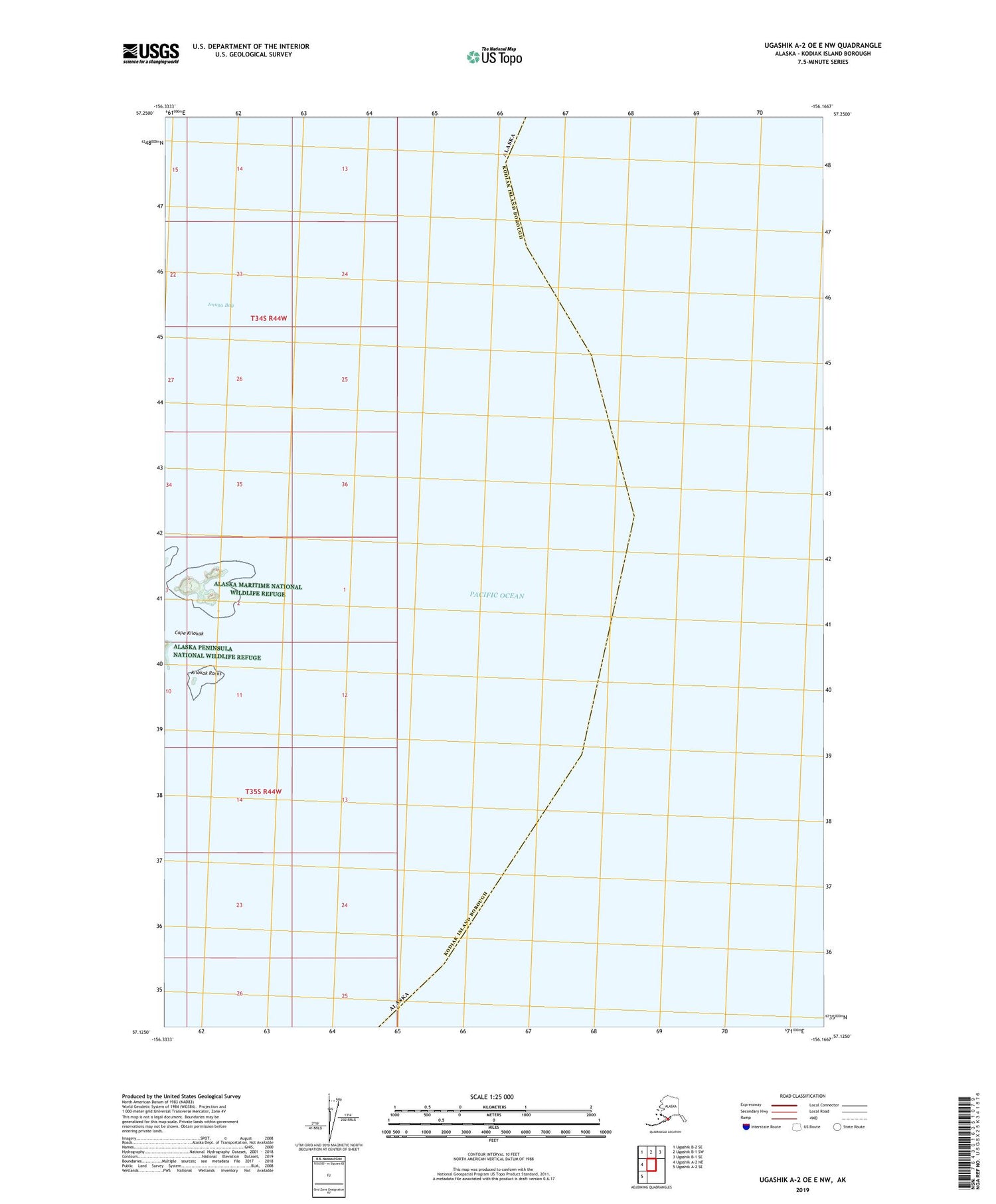 Ugashik A-2 OE E NW Alaska US Topo Map Image