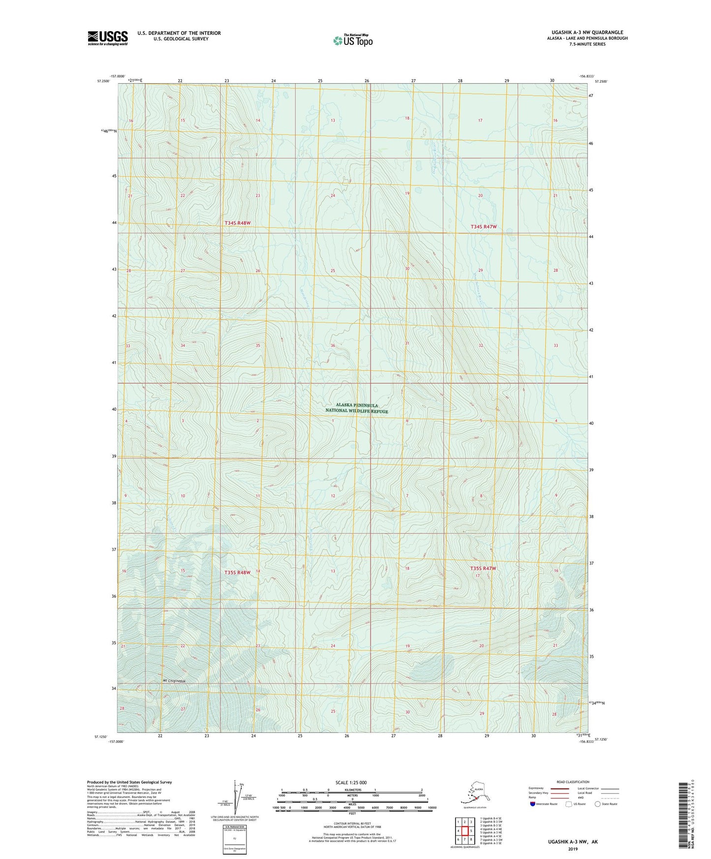 Ugashik A-3 NW Alaska US Topo Map Image