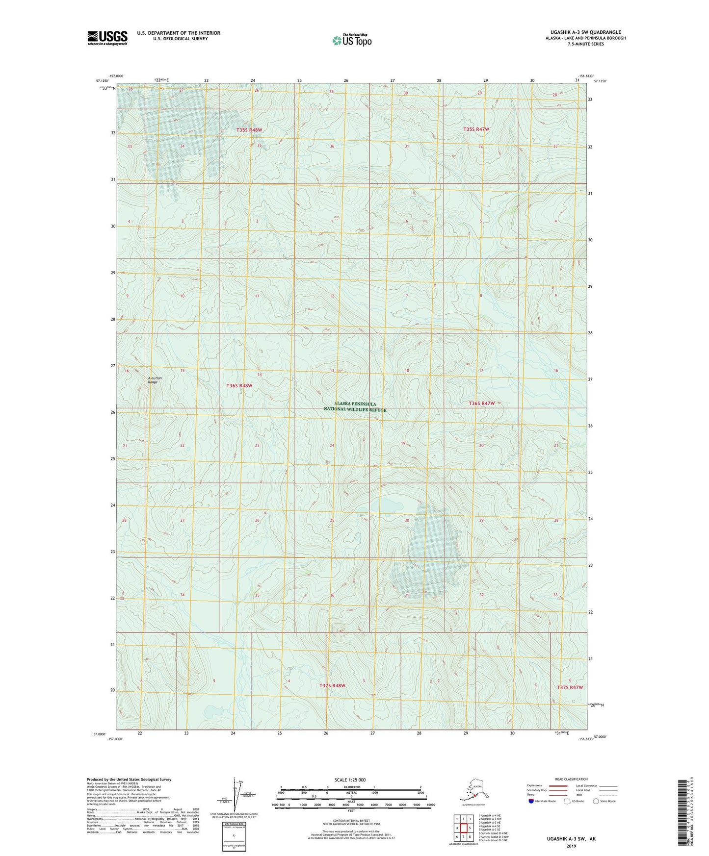 Ugashik A-3 SW Alaska US Topo Map Image