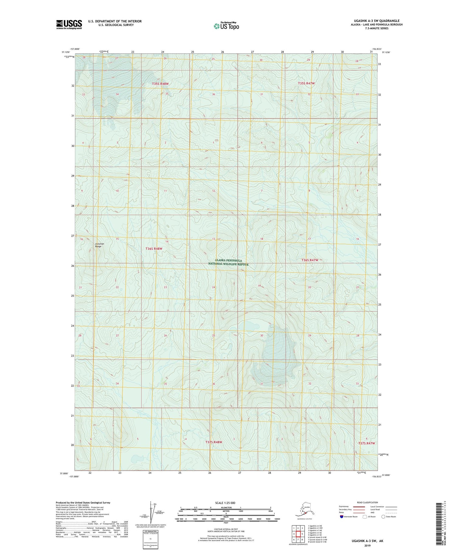 Ugashik A-3 SW Alaska US Topo Map Image