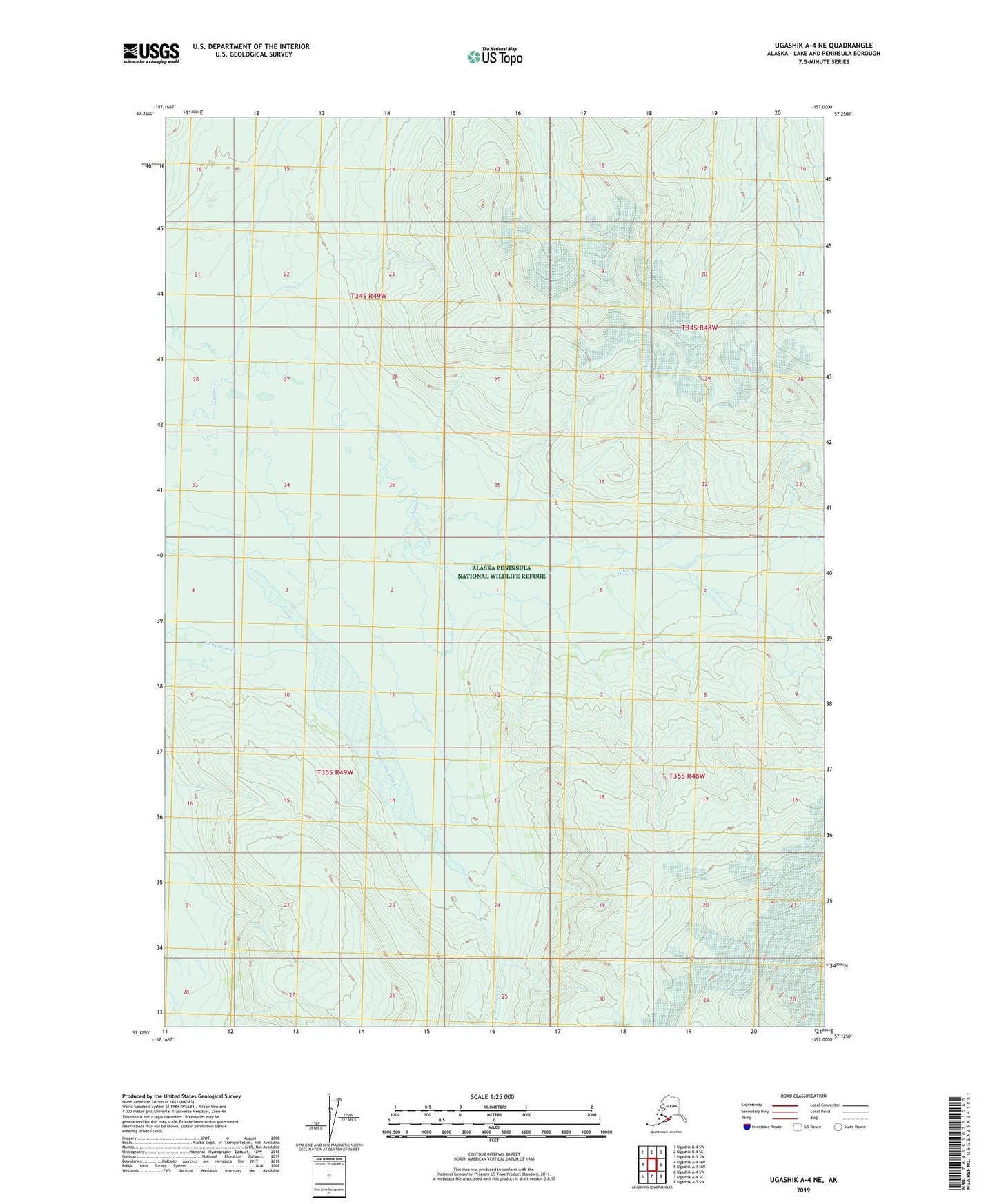 Ugashik A-4 NE Alaska US Topo Map Image