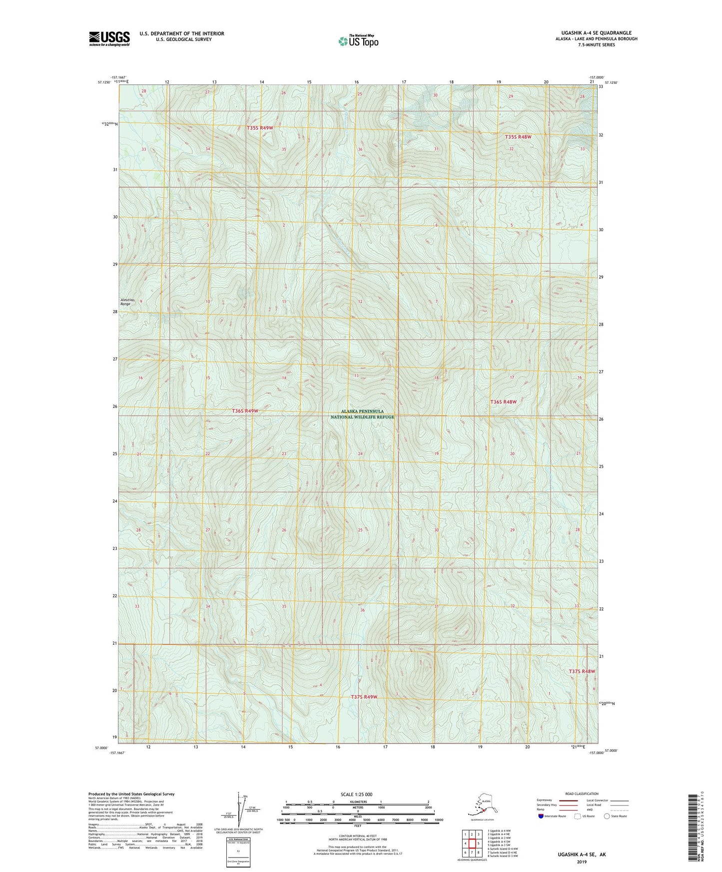 Ugashik A-4 SE Alaska US Topo Map Image