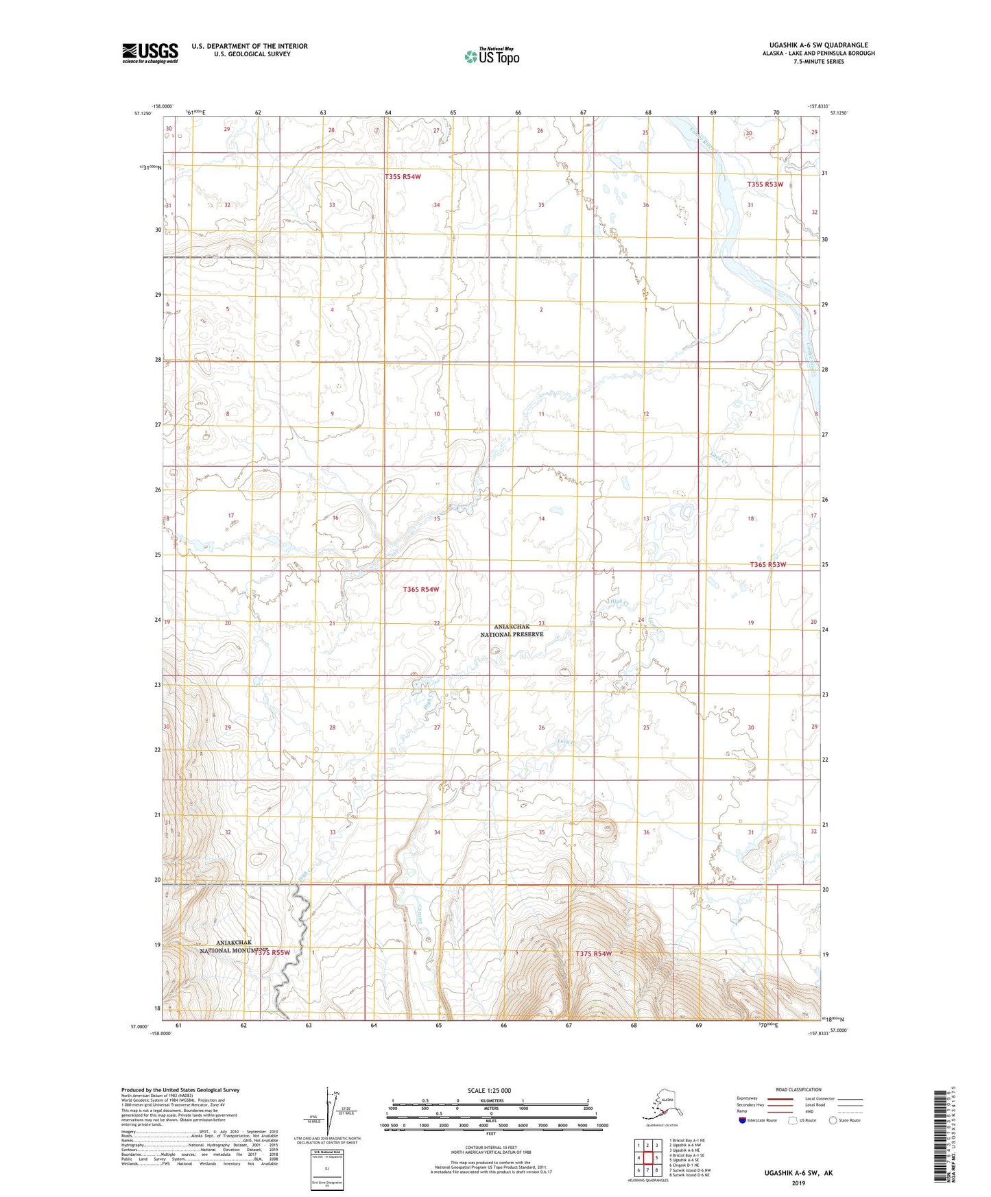 Ugashik A-6 SW Alaska US Topo Map Image