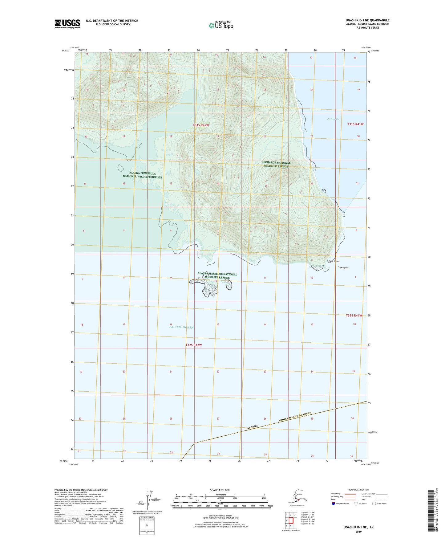 Ugashik B-1 NE Alaska US Topo Map Image