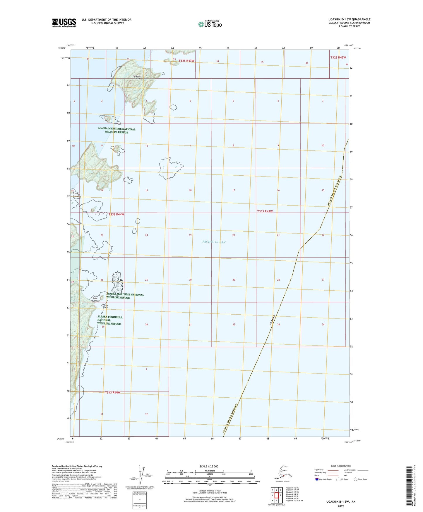 Ugashik B-1 SW Alaska US Topo Map Image