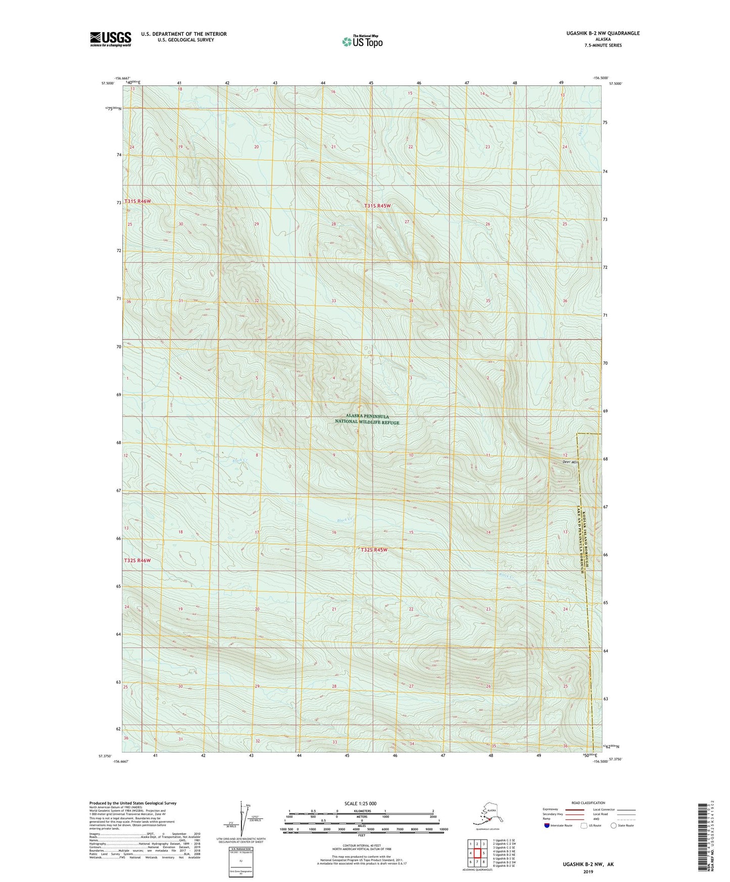 Ugashik B-2 NW Alaska US Topo Map Image