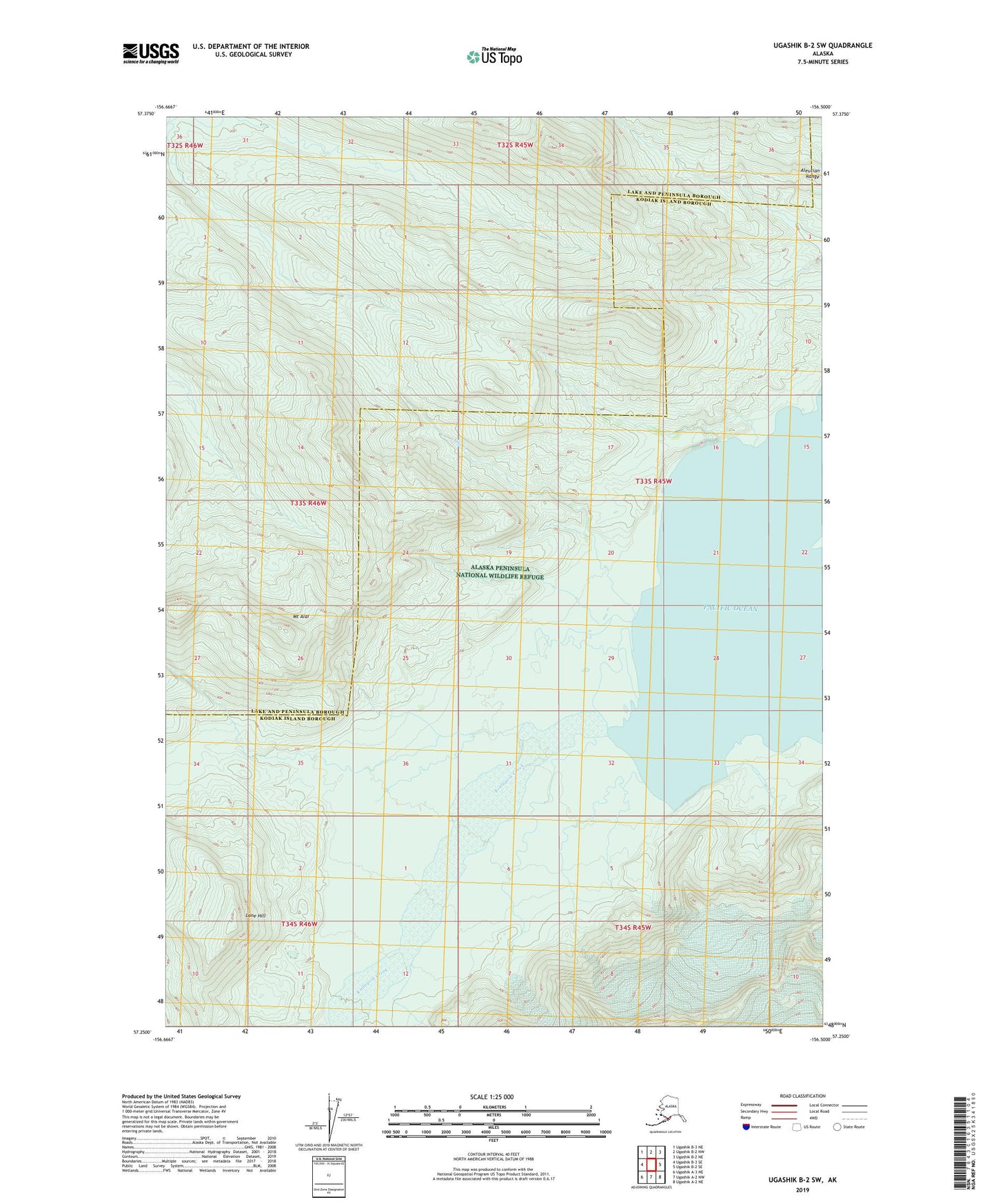 Ugashik B-2 SW Alaska US Topo Map Image
