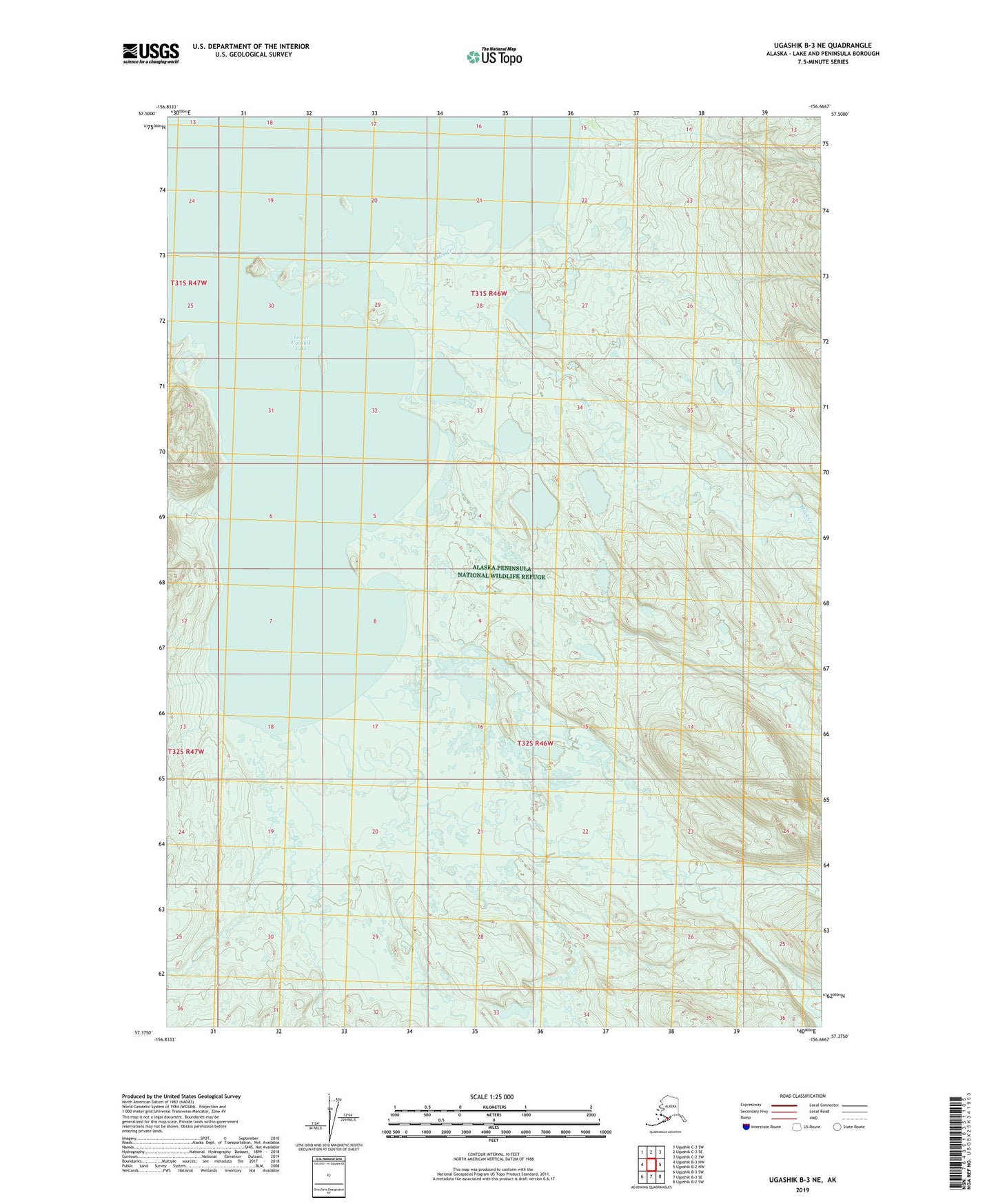 Ugashik B-3 NE Alaska US Topo Map Image