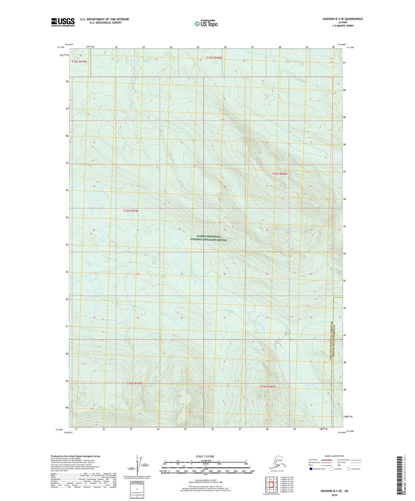 Ugashik B-3 SE Alaska US Topo Map Image