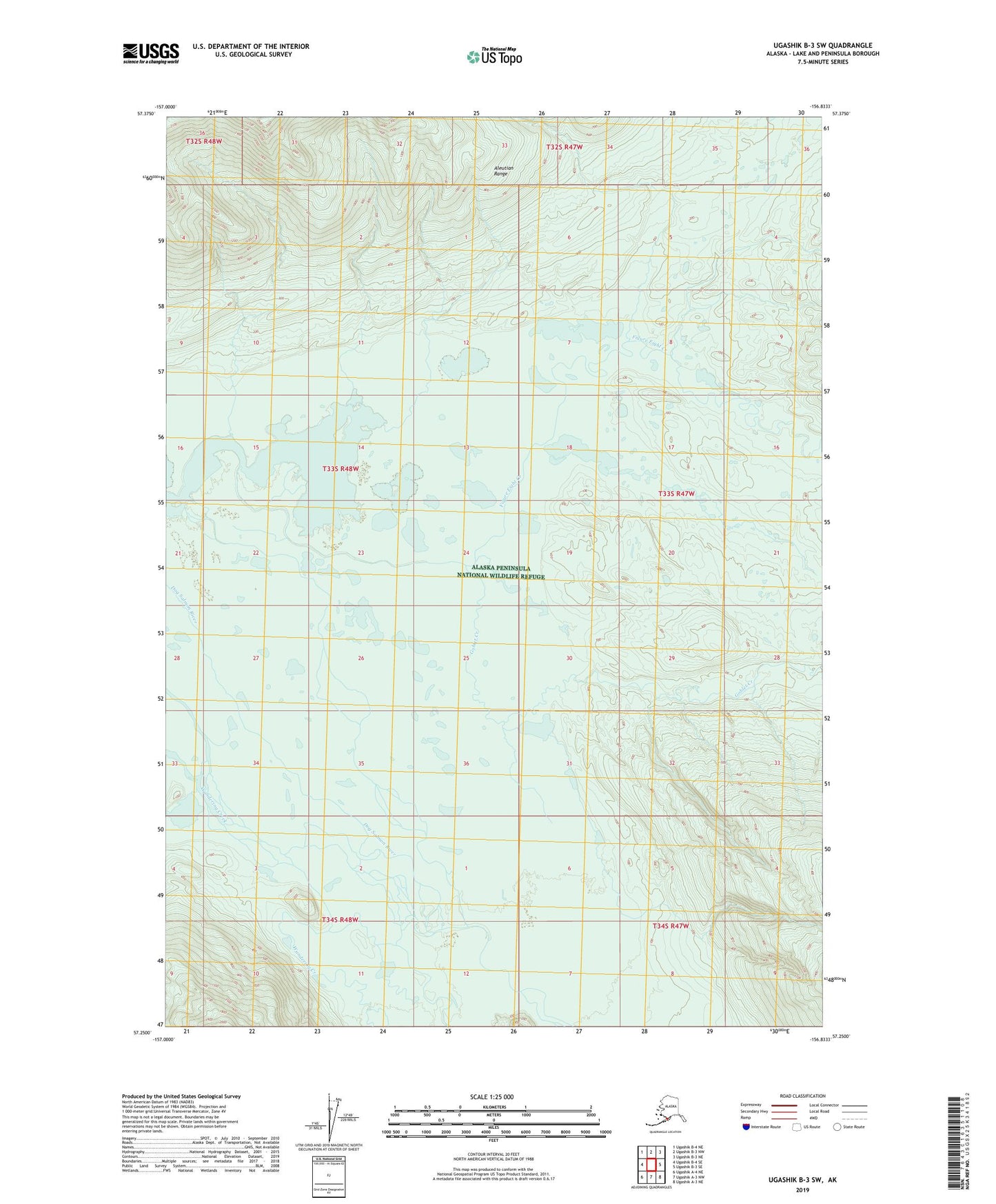 Ugashik B-3 SW Alaska US Topo Map Image
