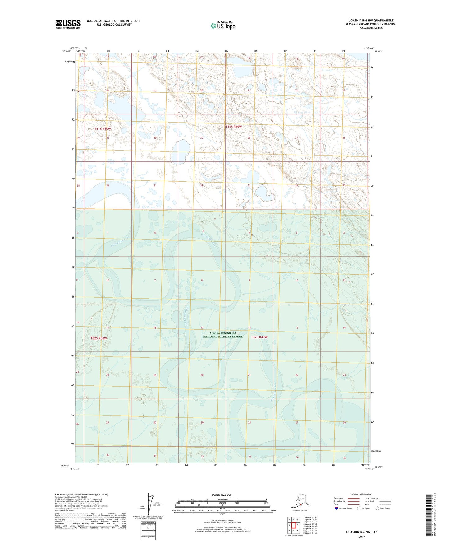 Ugashik B-4 NW Alaska US Topo Map Image