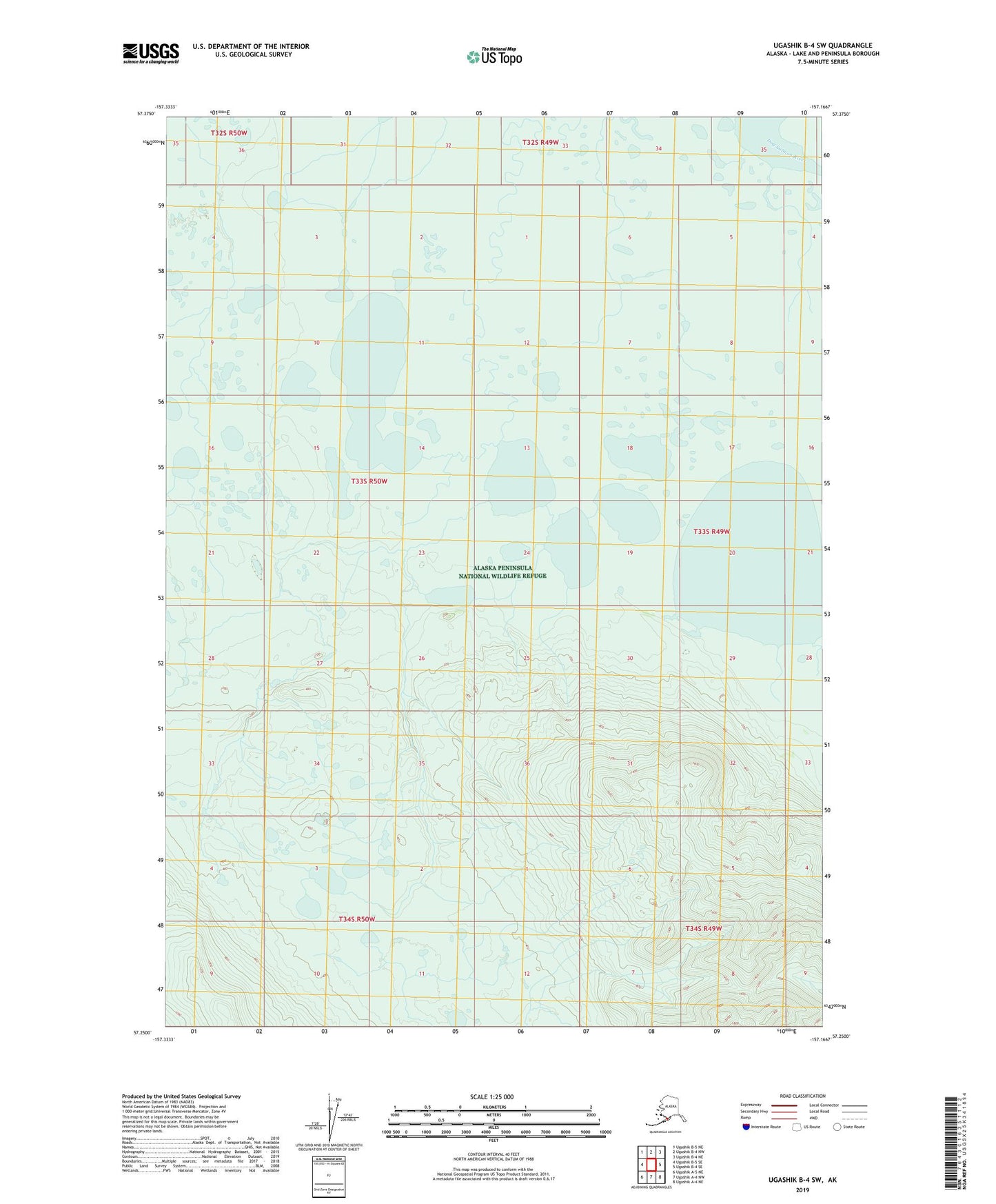 Ugashik B-4 SW Alaska US Topo Map Image