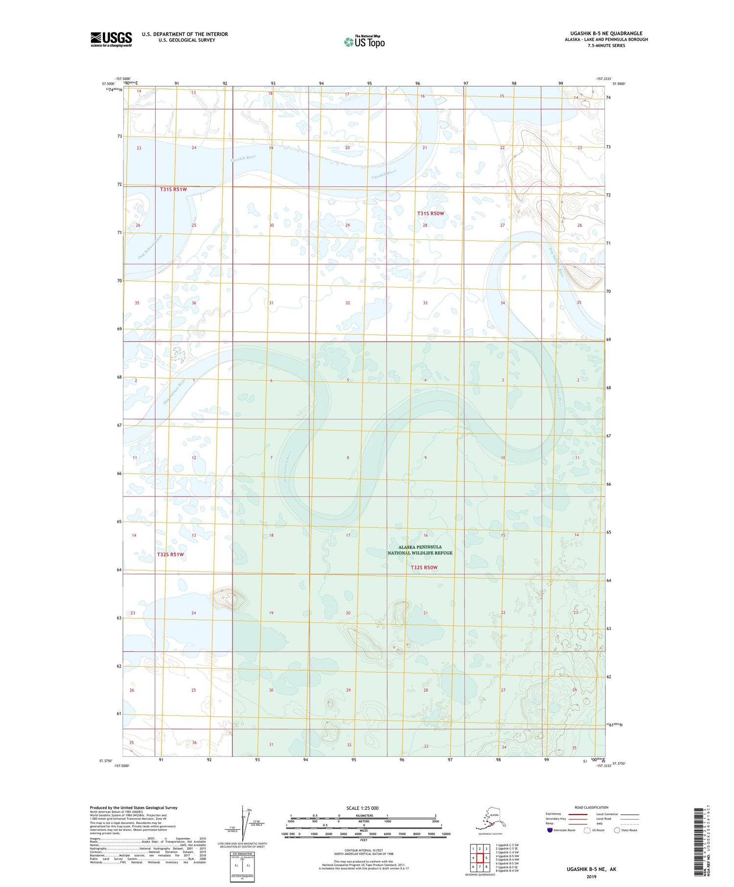Ugashik B-5 NE Alaska US Topo Map Image