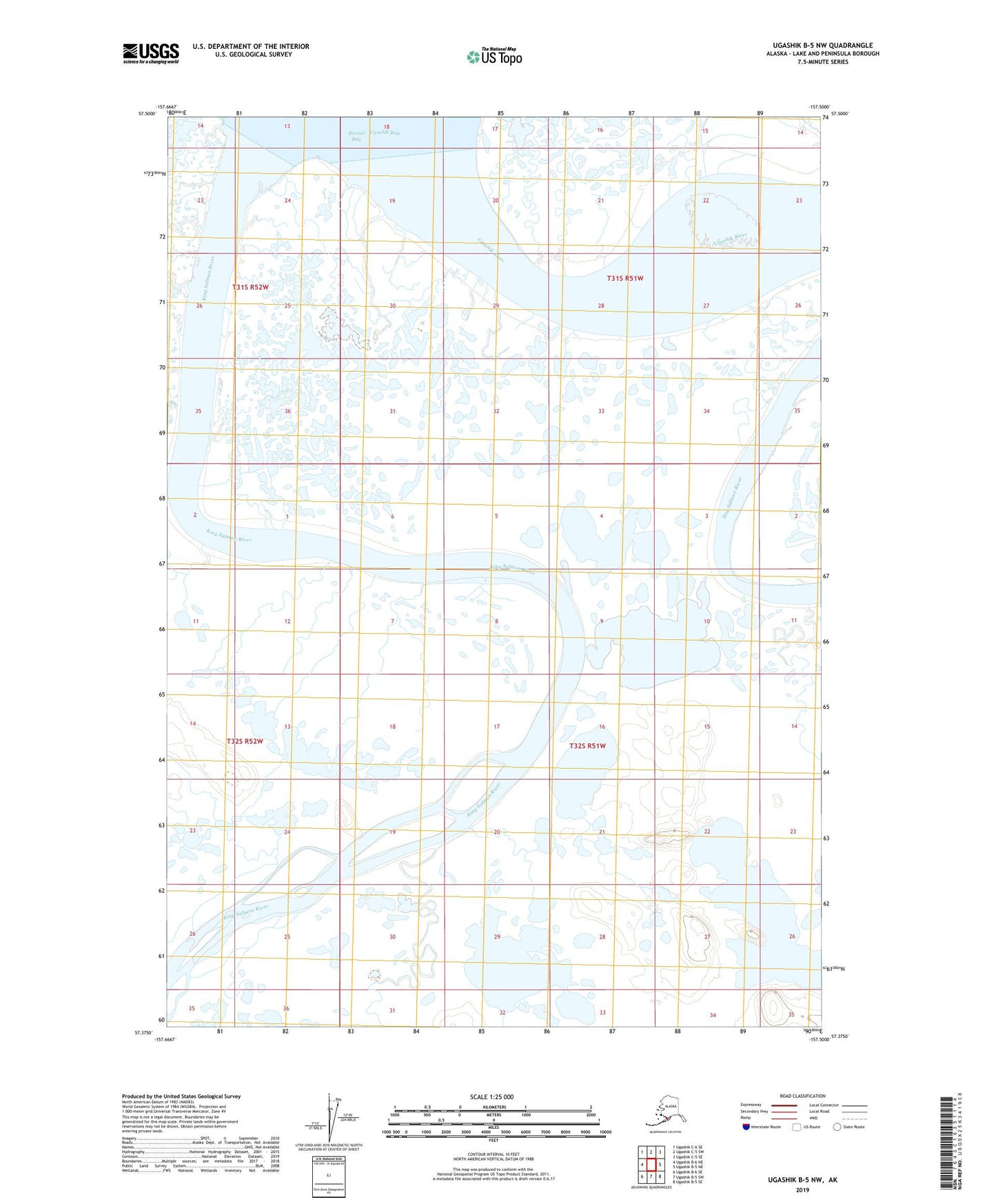 Ugashik B-5 NW Alaska US Topo Map Image