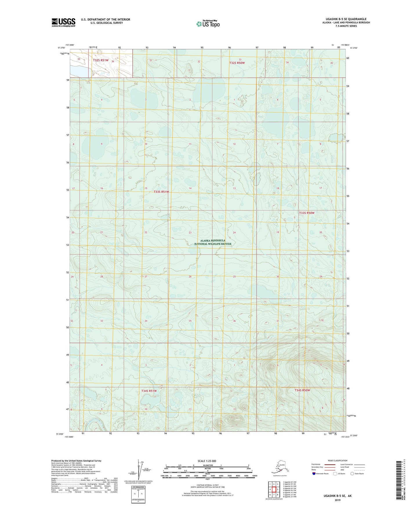 Ugashik B-5 SE Alaska US Topo Map Image