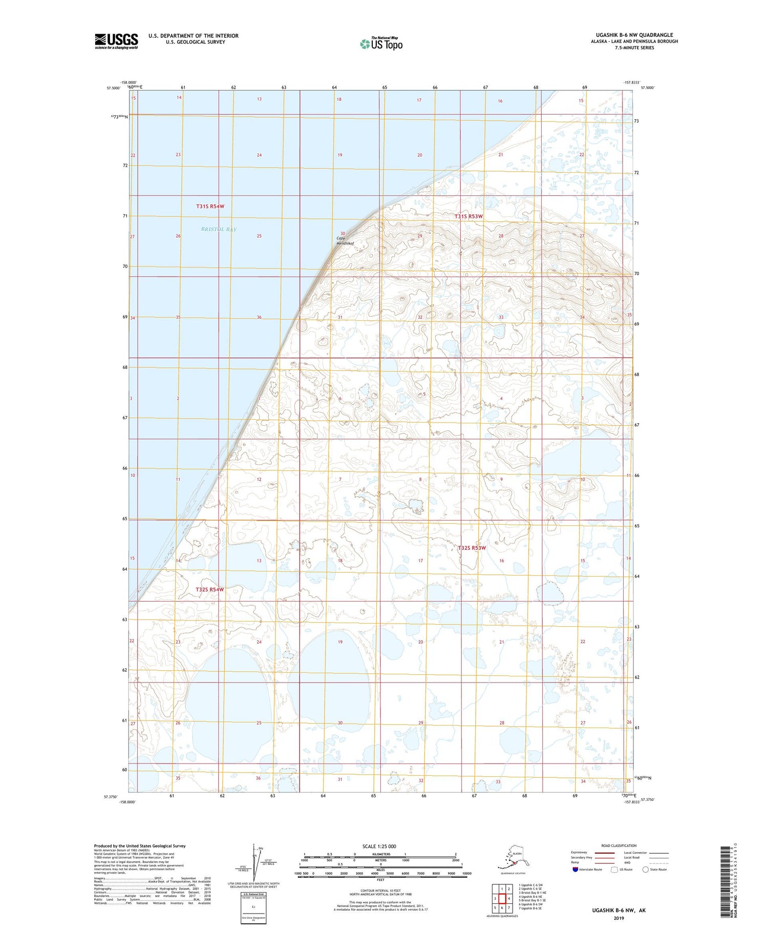 Ugashik B-6 NW Alaska US Topo Map Image