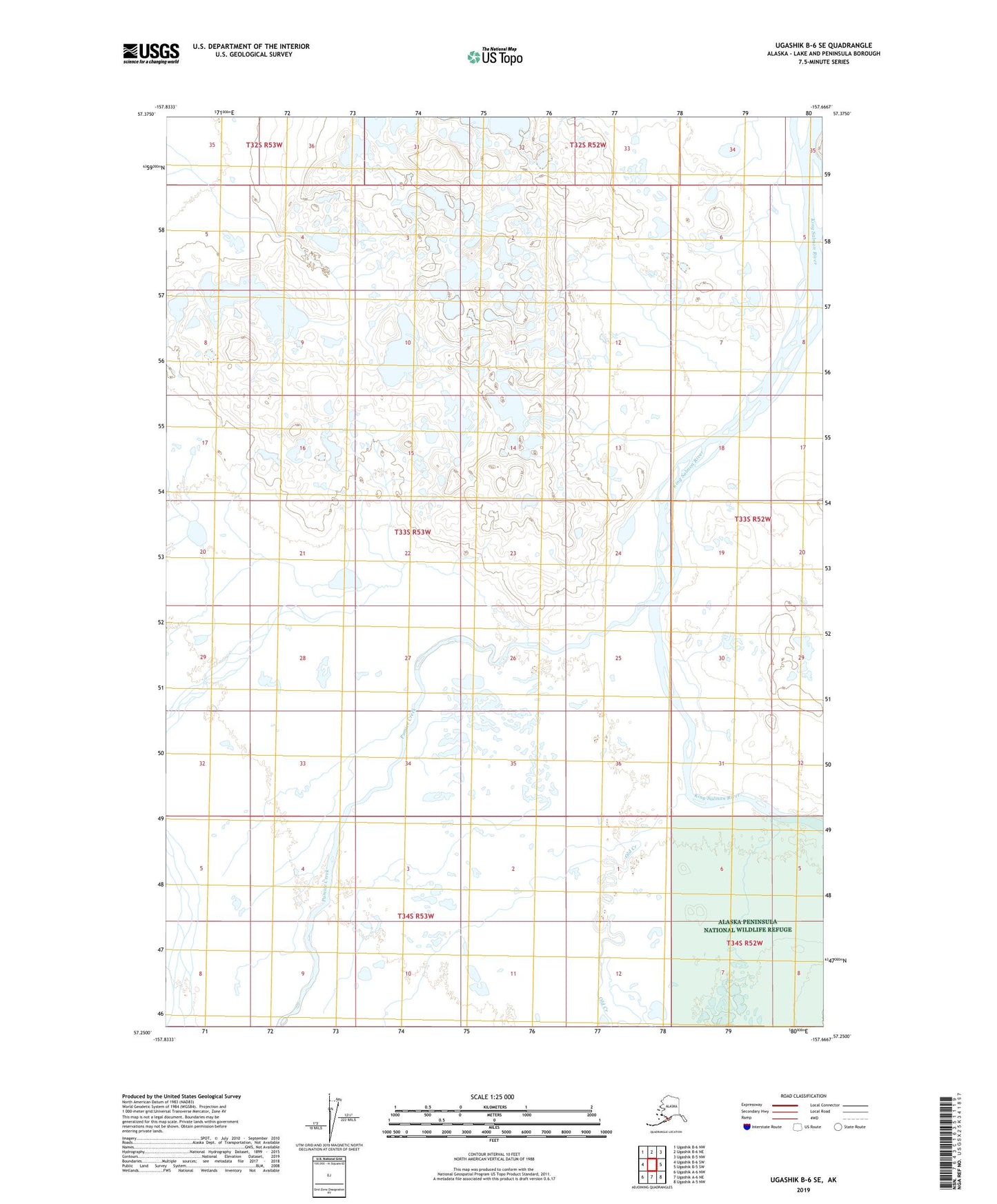Ugashik B-6 SE Alaska US Topo Map Image