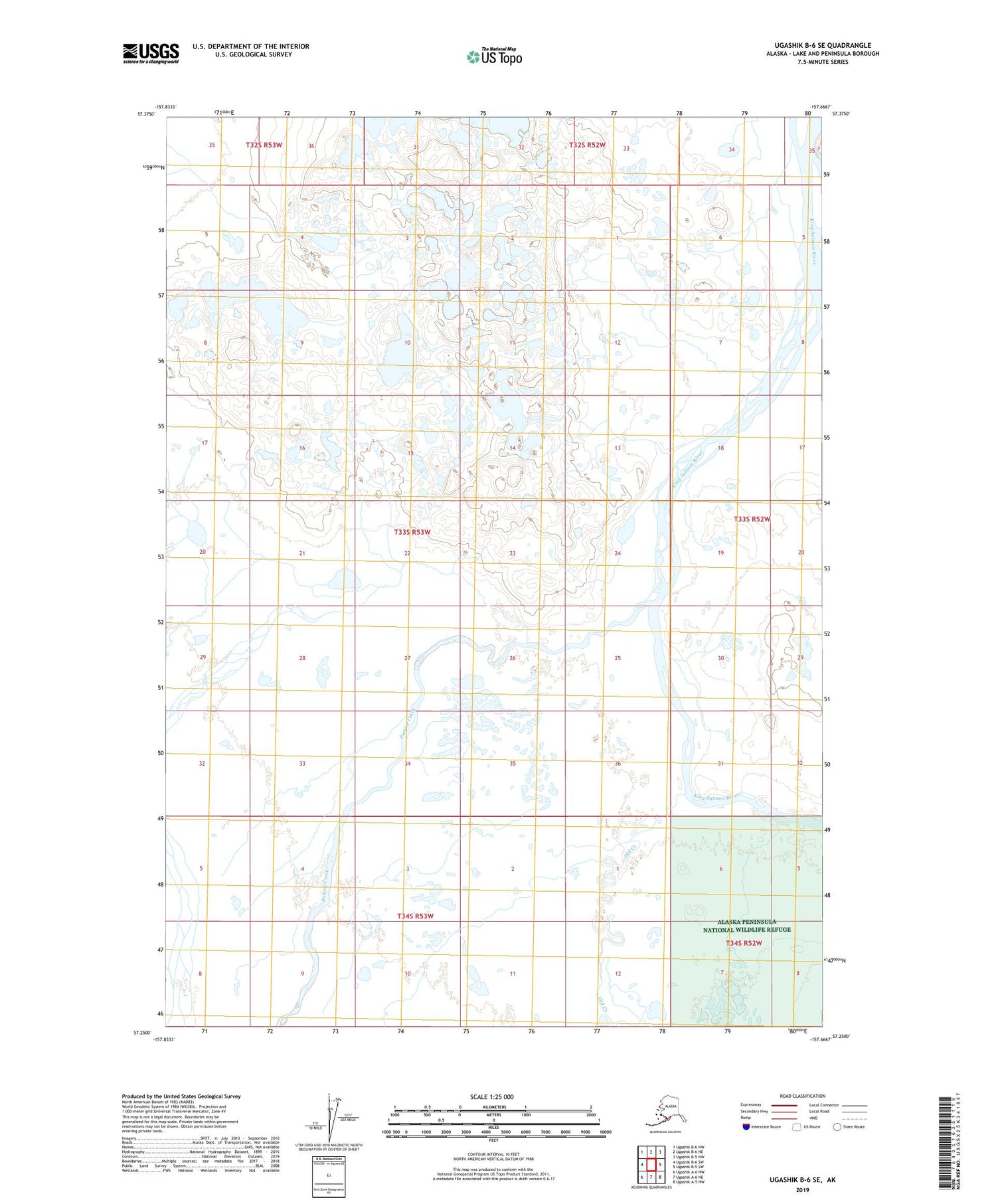 Ugashik B-6 SE Alaska US Topo Map Image