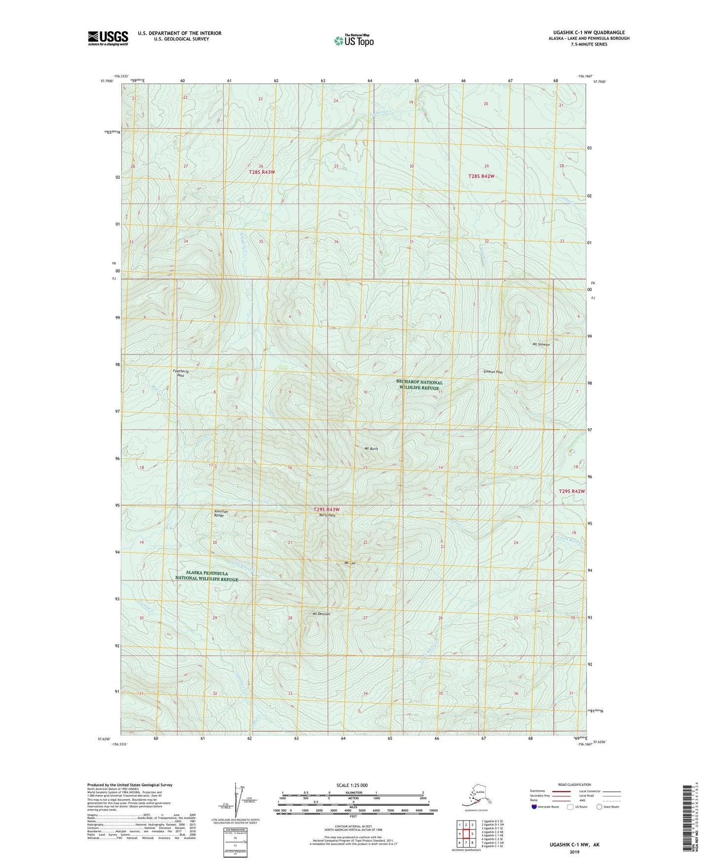 Ugashik C-1 NW Alaska US Topo Map Image