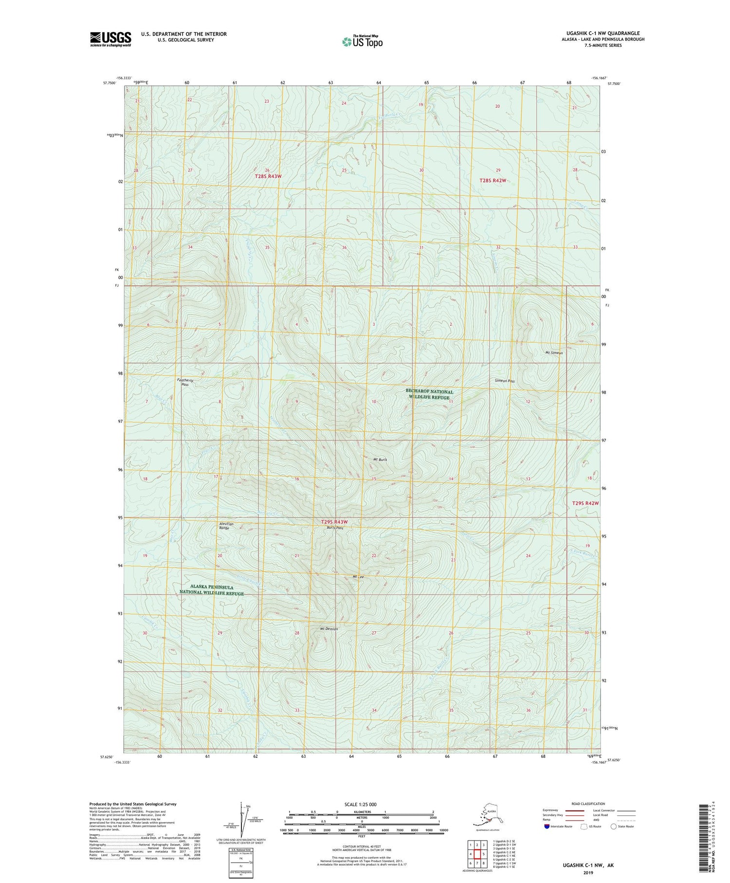 Ugashik C-1 NW Alaska US Topo Map Image
