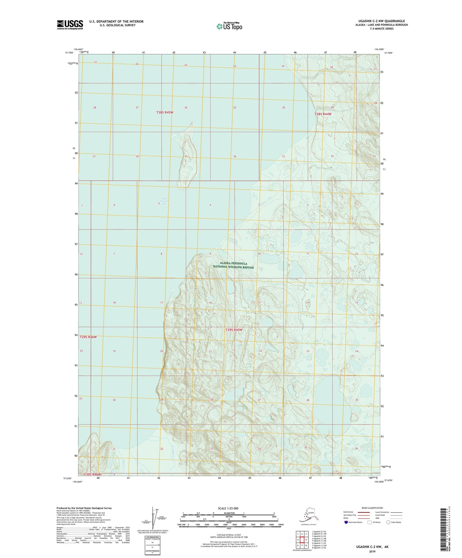 Ugashik C-2 NW Alaska US Topo Map Image
