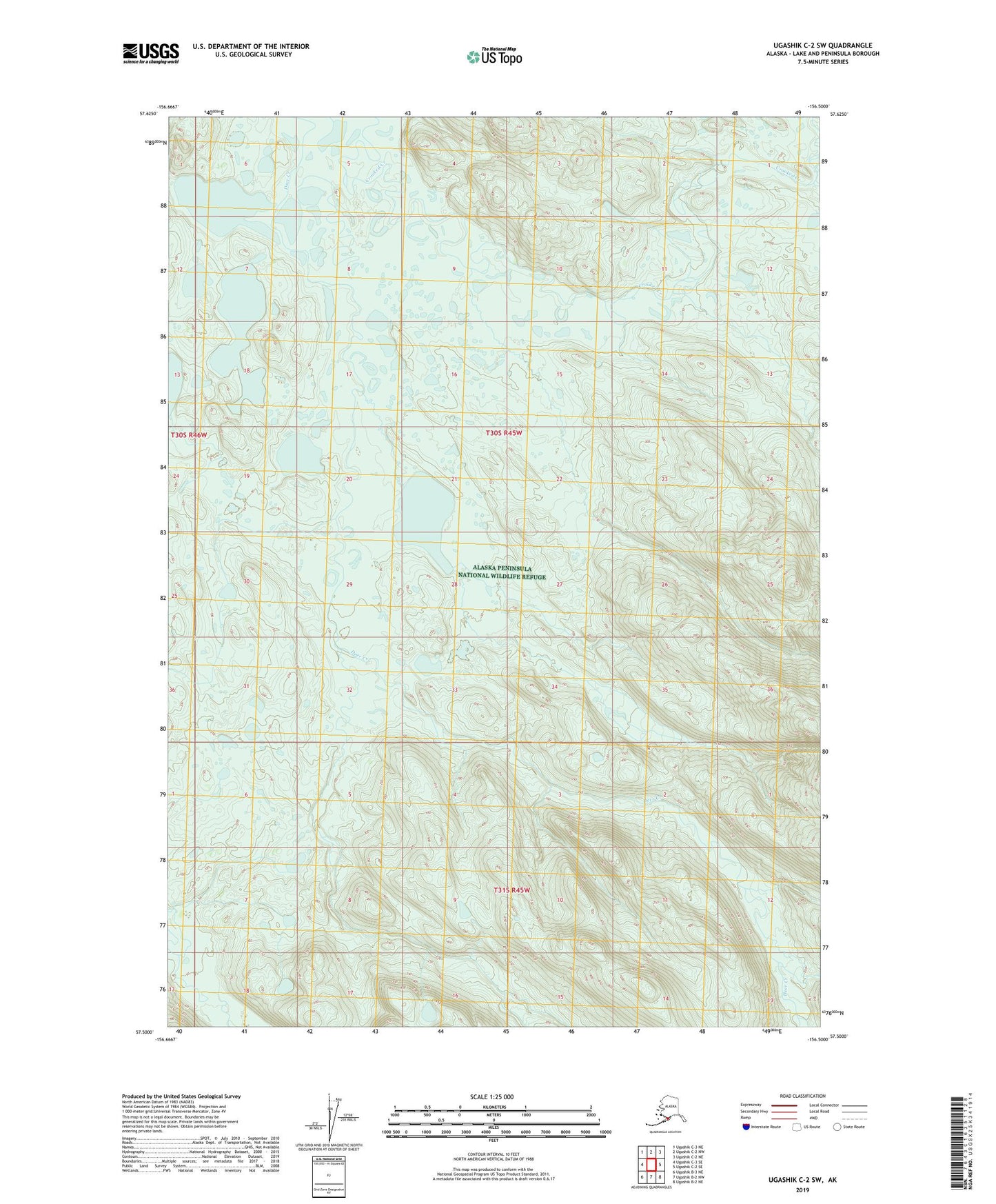 Ugashik C-2 SW Alaska US Topo Map Image
