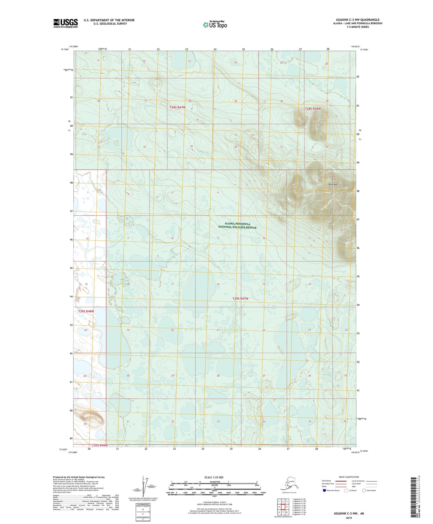 Ugashik C-3 NW Alaska US Topo Map Image